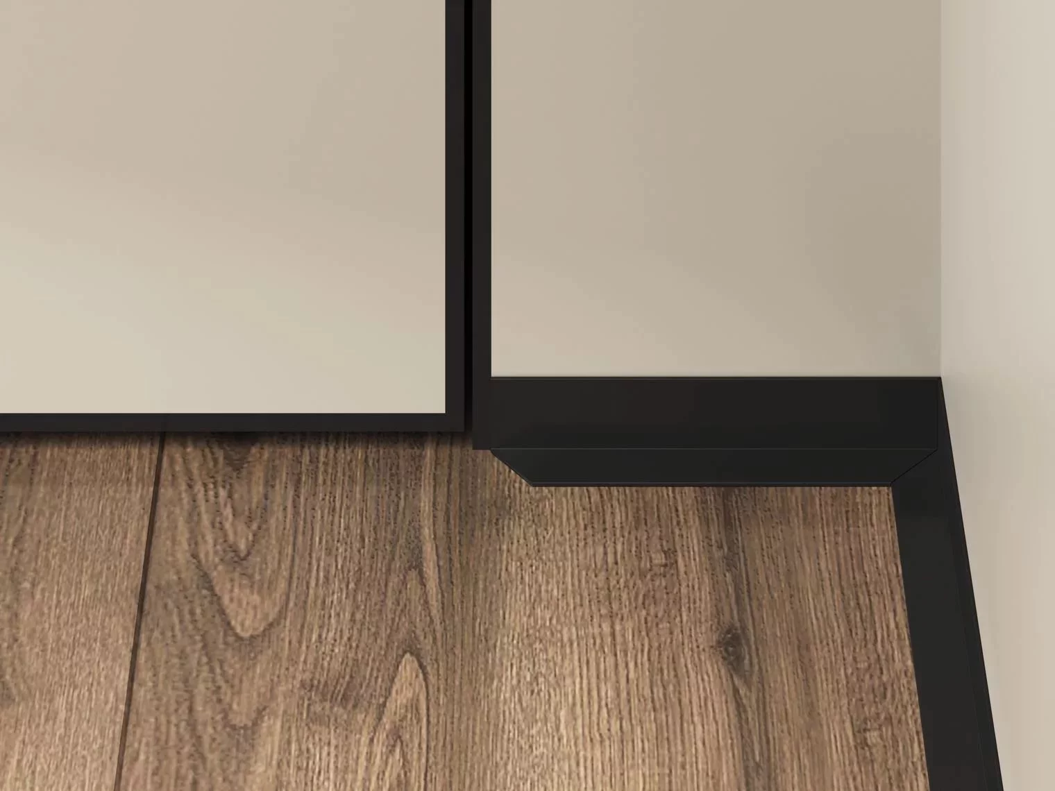 Микроплинтус алюминиевый Laconistiq MICRO L Max Черный RAL 9005 18-21-245 матовый 2450×35,8×16,2