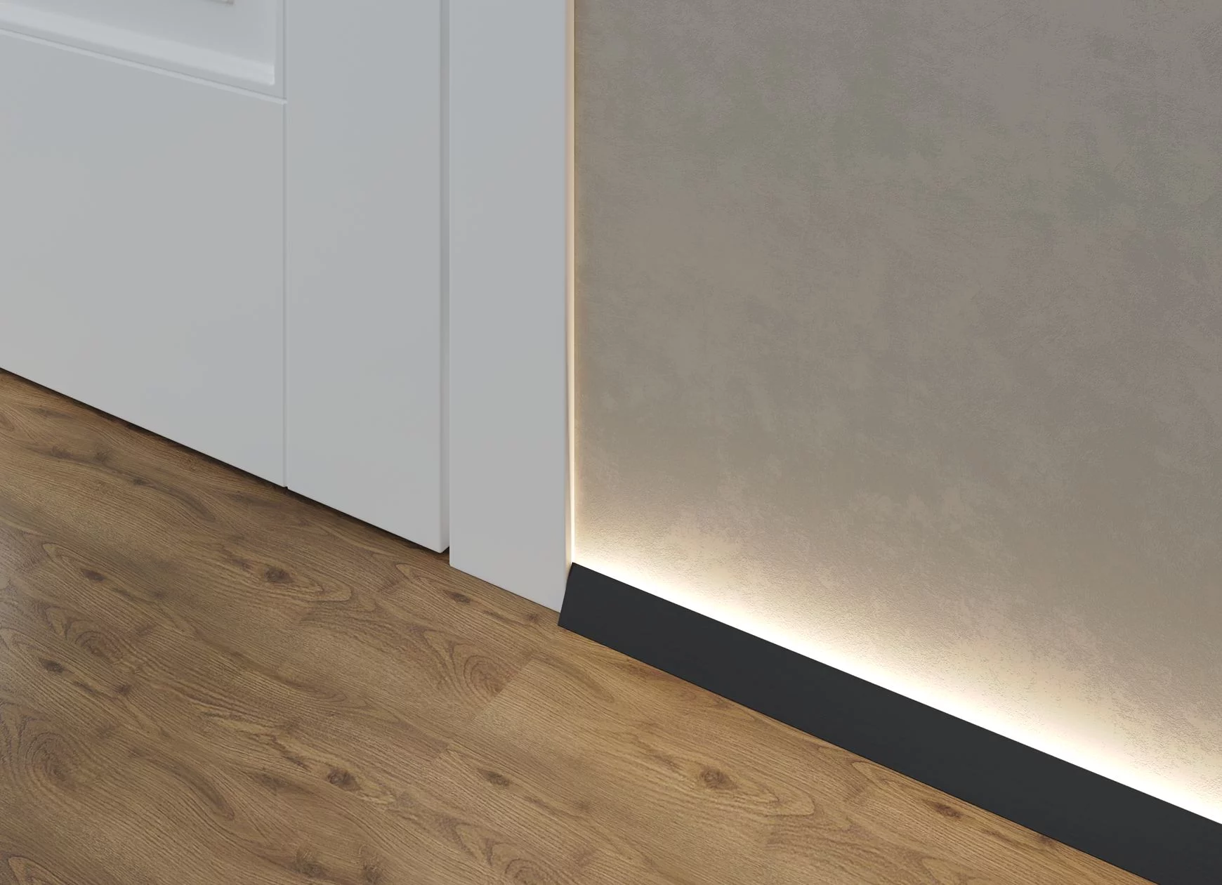 Микроплинтус алюминиевый с подсветкой Laconistiq Light Черный 18-11-245 2450×25×16