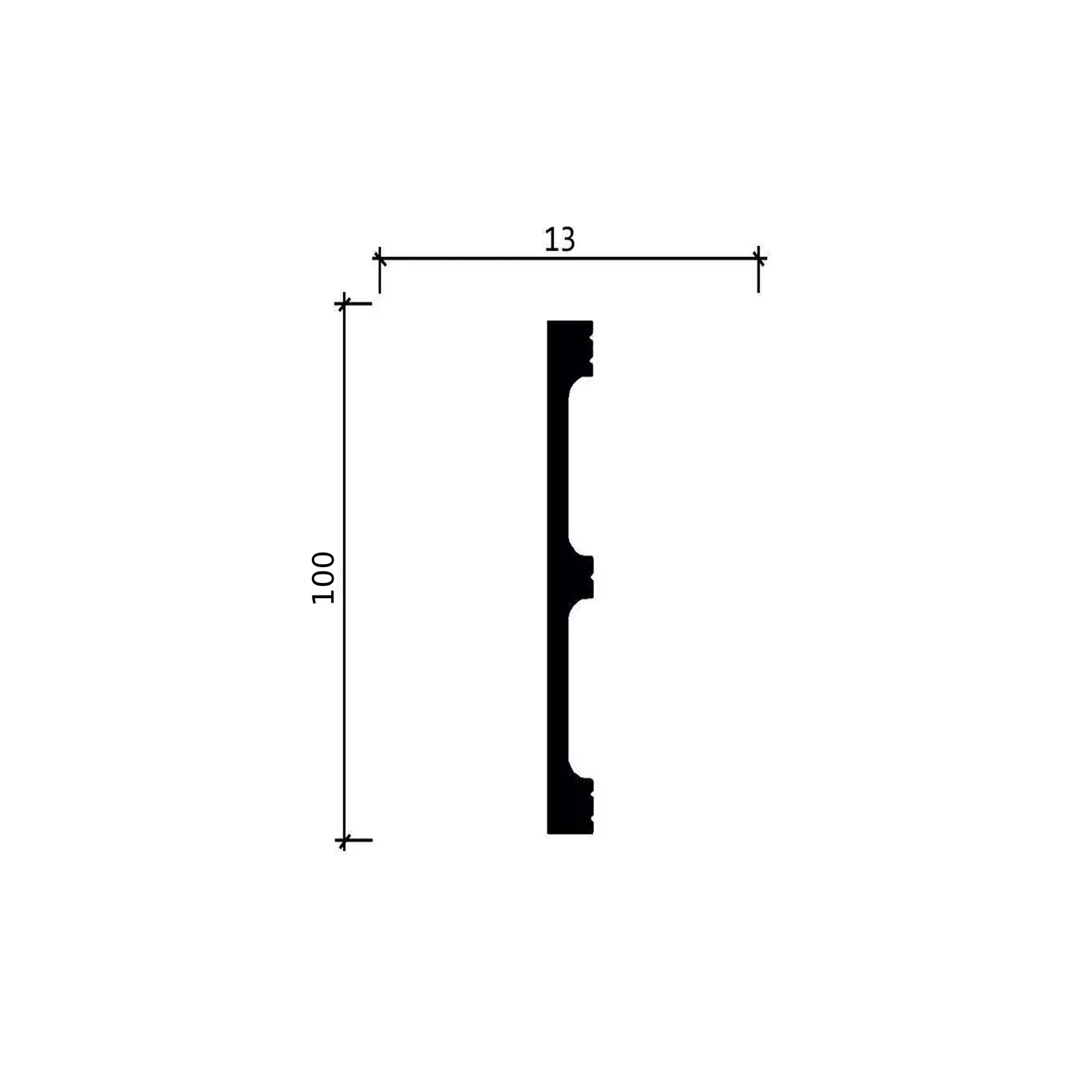 Вставка в скрытый плинтус под покраску гибкая Laconistiq 99-100-200 2000×100×13