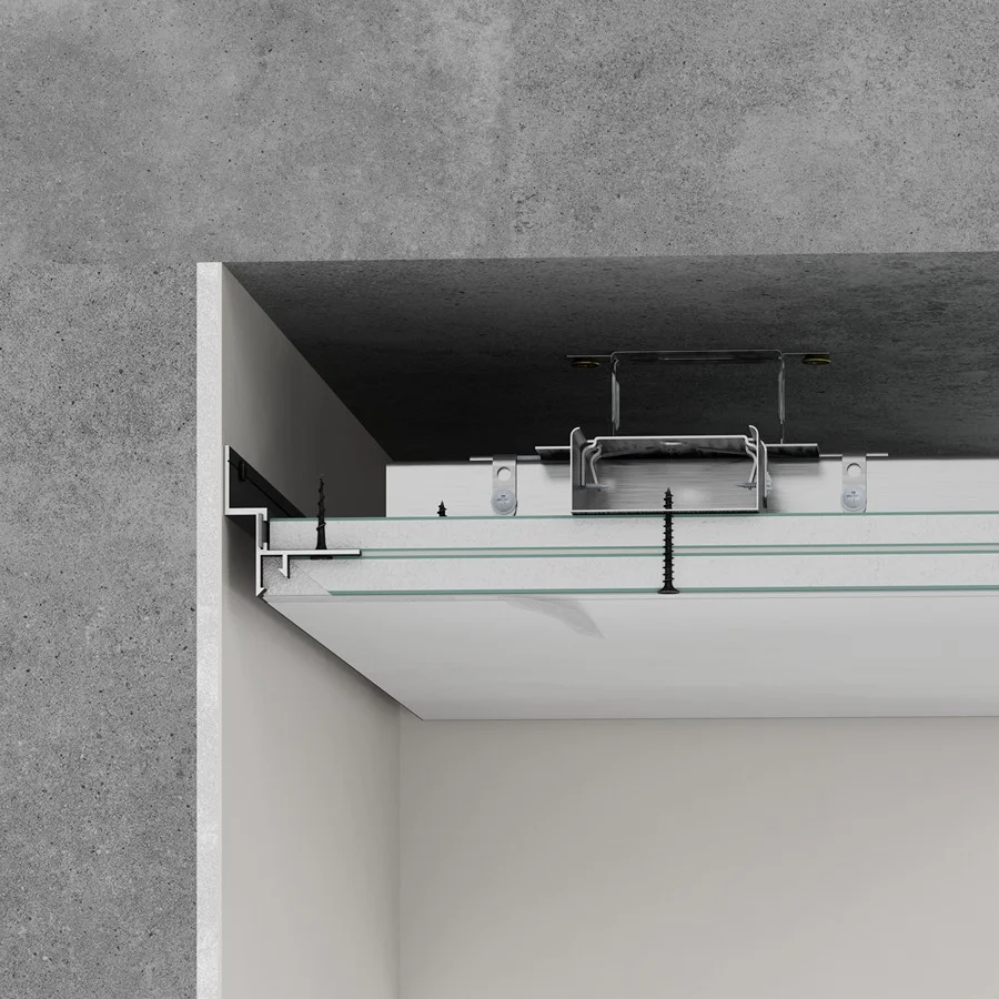 Профиль алюминиевый теневой Laconistiq Gips Regular Черный муар RAL 9005 53-31-300 3000×47,5×43