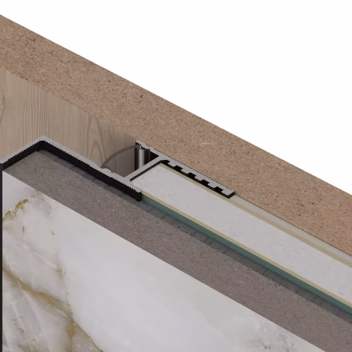 Профиль алюминиевый теневой с подсветкой Laconistiq Multilevel Белый муар RAL 9016 25-32-300 3000×46,3×27,7