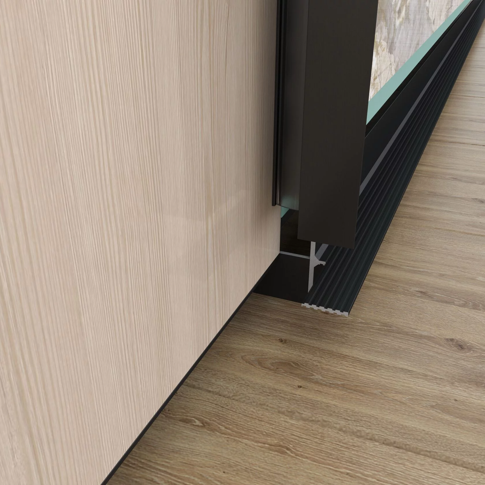 Профиль алюминиевый теневой с подсветкой Laconistiq Multilevel New Черный 27-11-300 3000×46,5×28,7