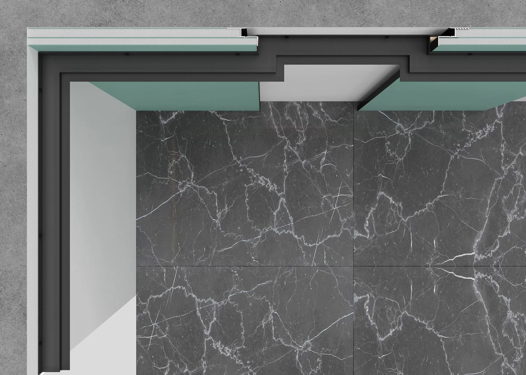 Профиль алюминиевый теневой с подсветкой Laconistiq Multilevel New Черный 27-11-300 3000×46,5×28,7