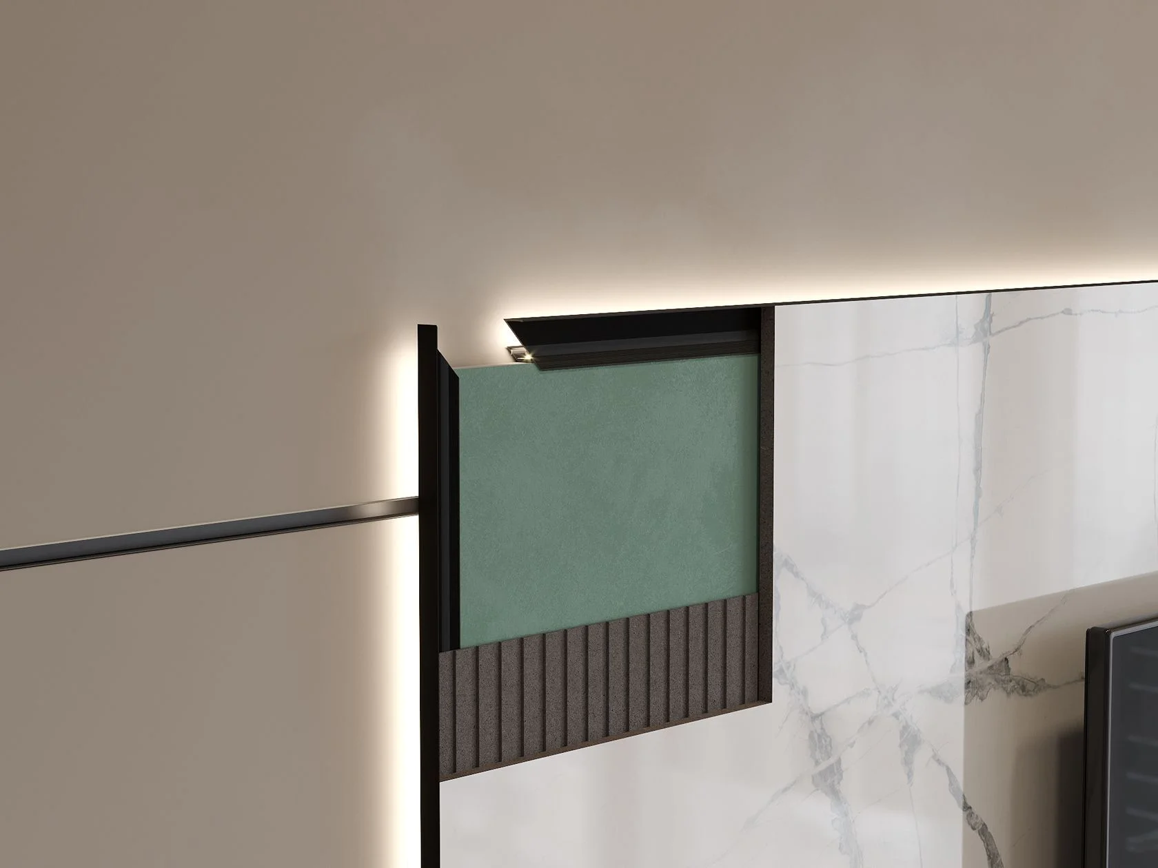 Профиль алюминиевый теневой с подсветкой Laconistiq Multilevel New Черный 27-11-300 3000×46,5×28,7