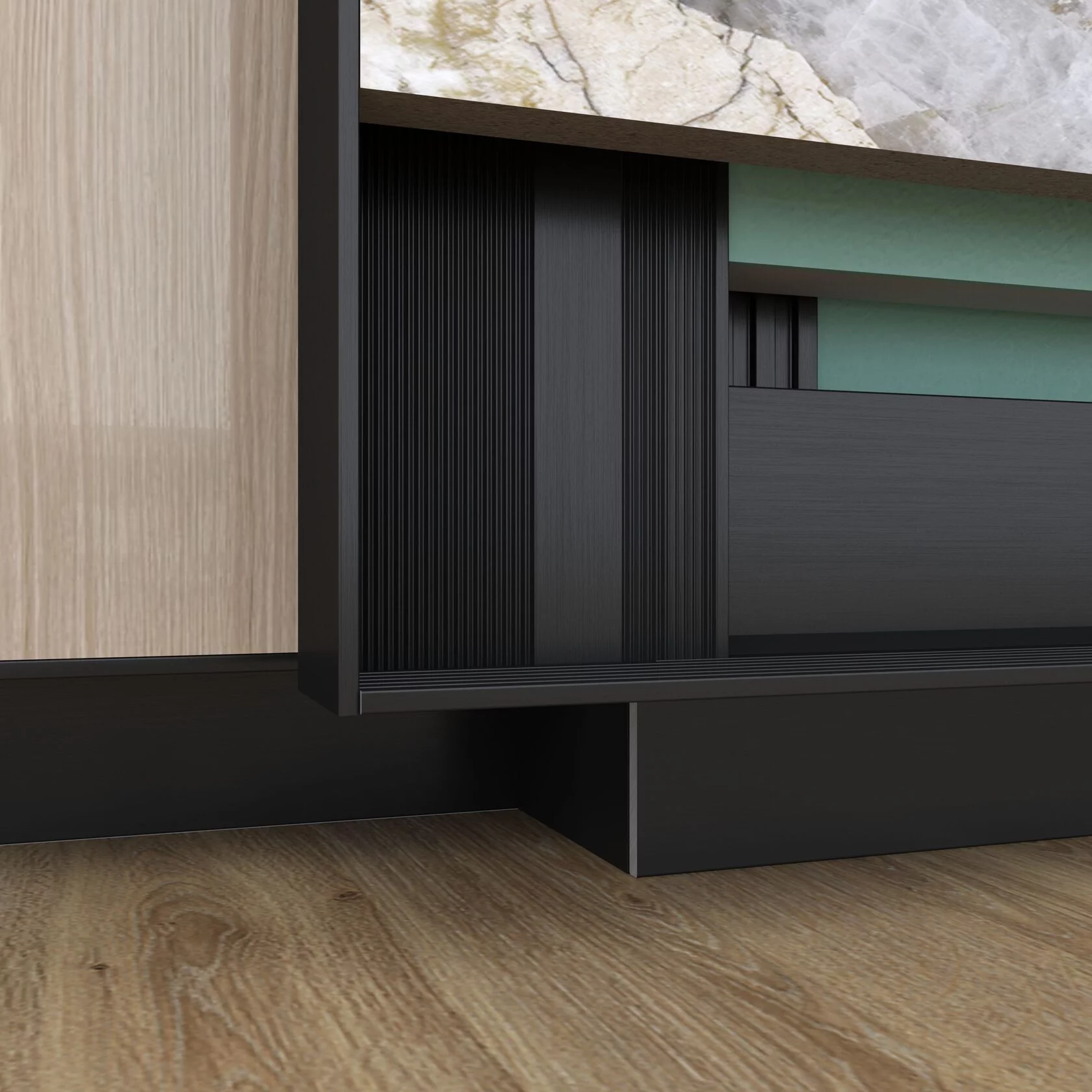 Профиль алюминиевый теневой с подсветкой Laconistiq Multilevel New Черный 27-11-300 3000×46,5×28,7