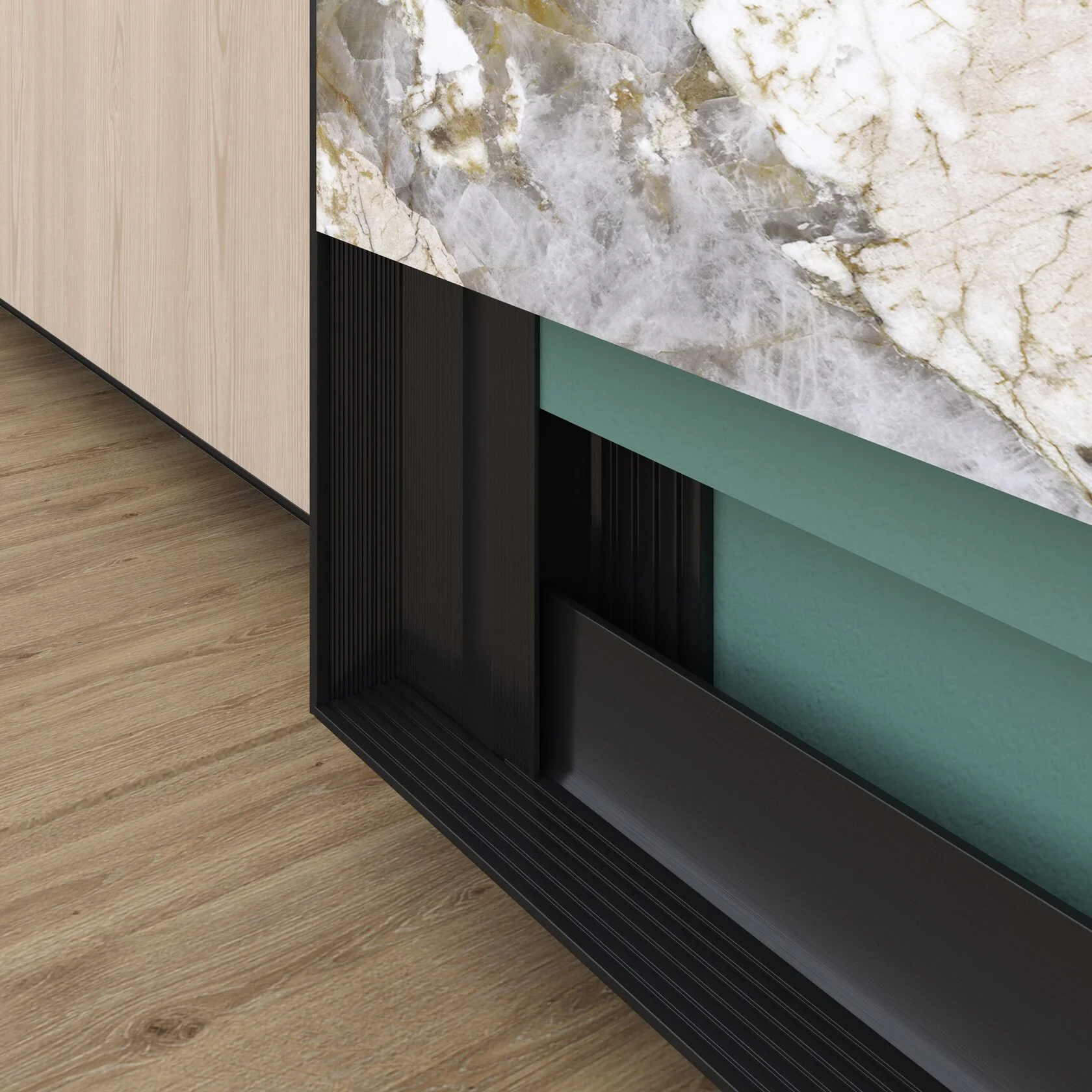 Профиль алюминиевый теневой с подсветкой Laconistiq Multilevel New Черный 27-11-300 3000×46,5×28,7