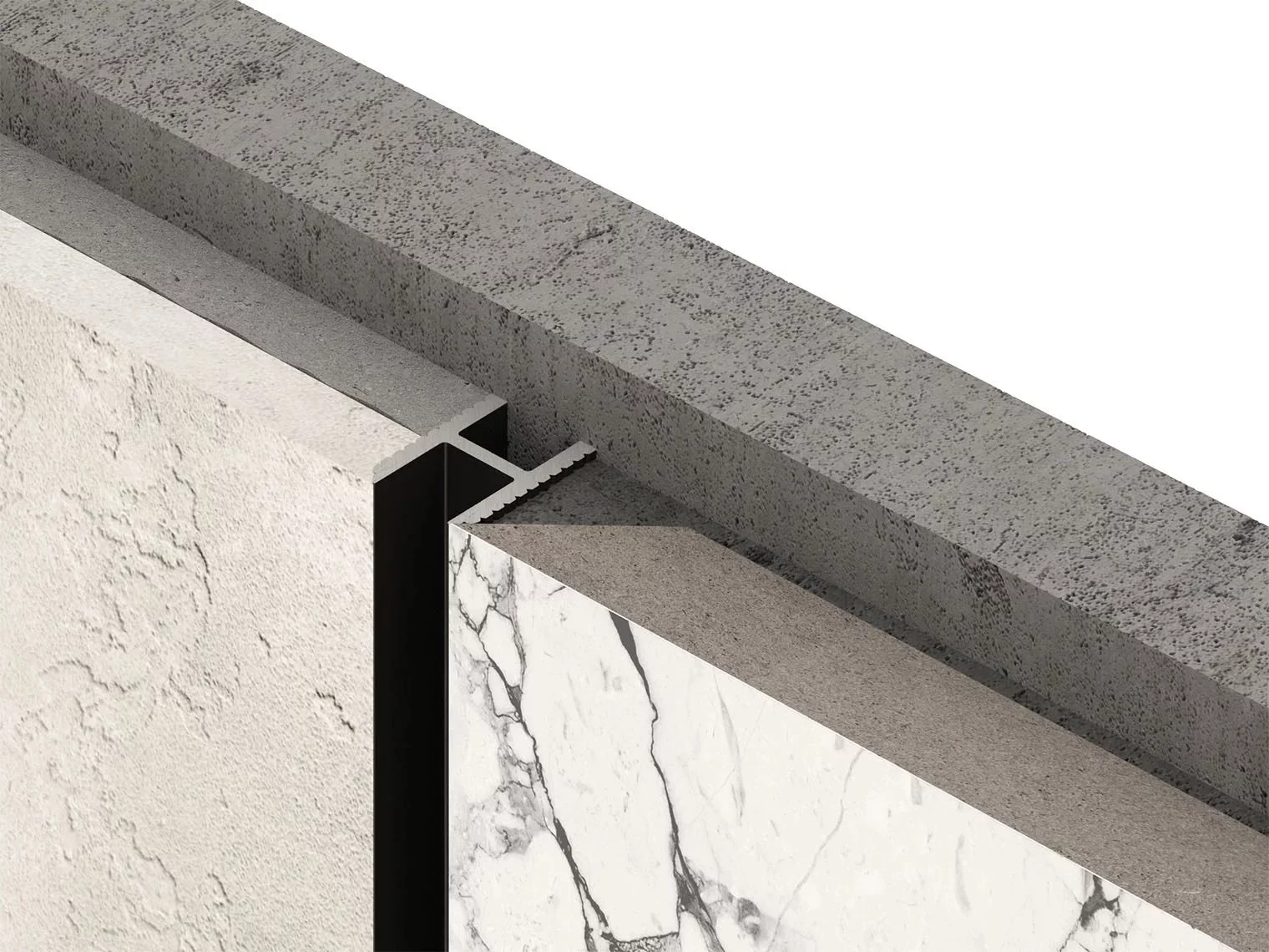 Профиль алюминиевый теневой Laconistiq Dual Черный муар RAL 9005 22-31-300 3000×8,6×12