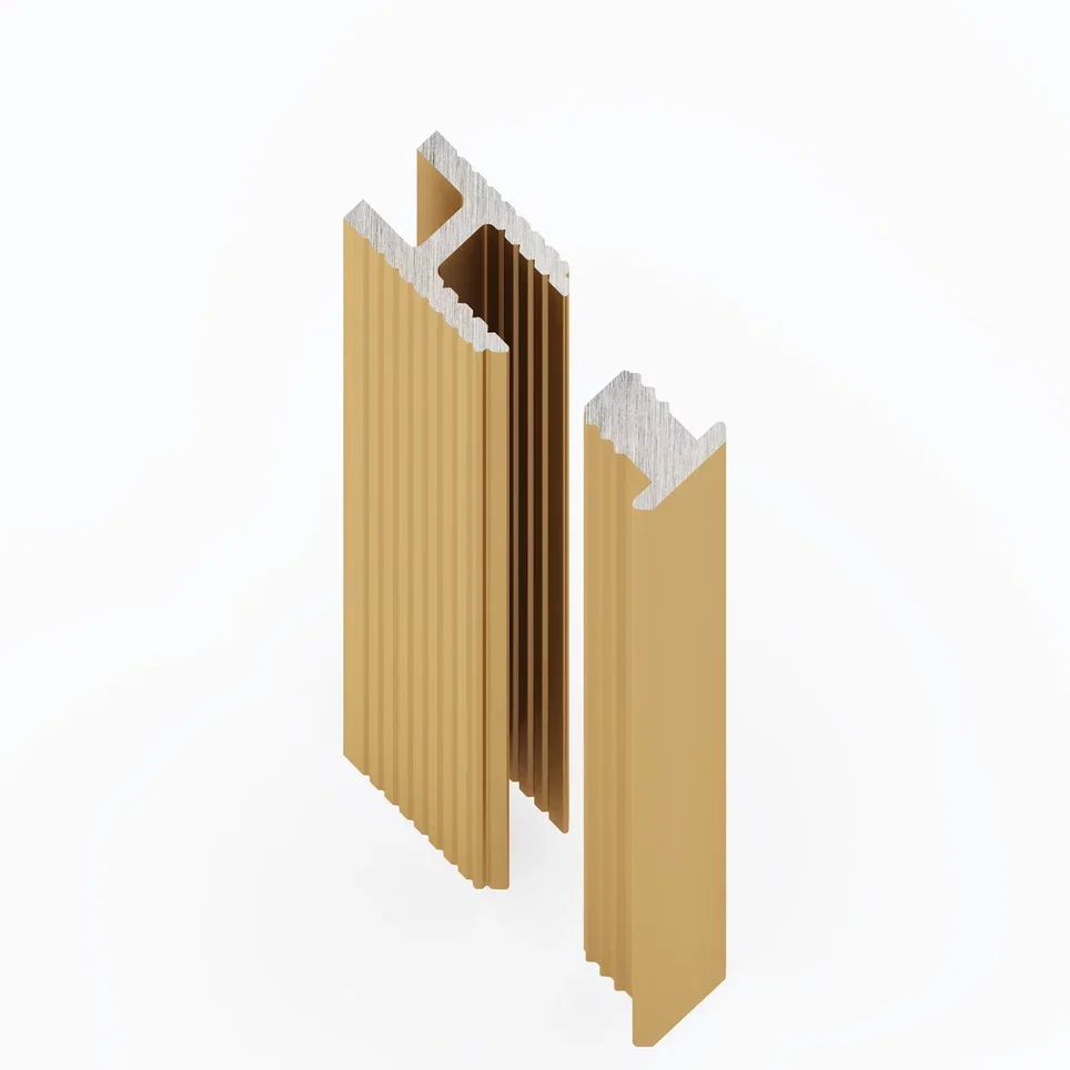 Вставка алюминиевая для теневого профиля Laconistiq Dual Mini Светлое золото 28/1-15-300 3000×7×6,5