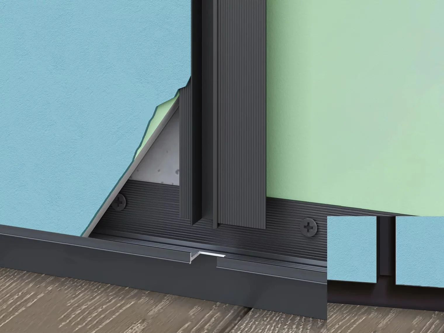 Профиль алюминиевый теневой Laconistiq Classic Черный 21-11-300 3000×37×10,7