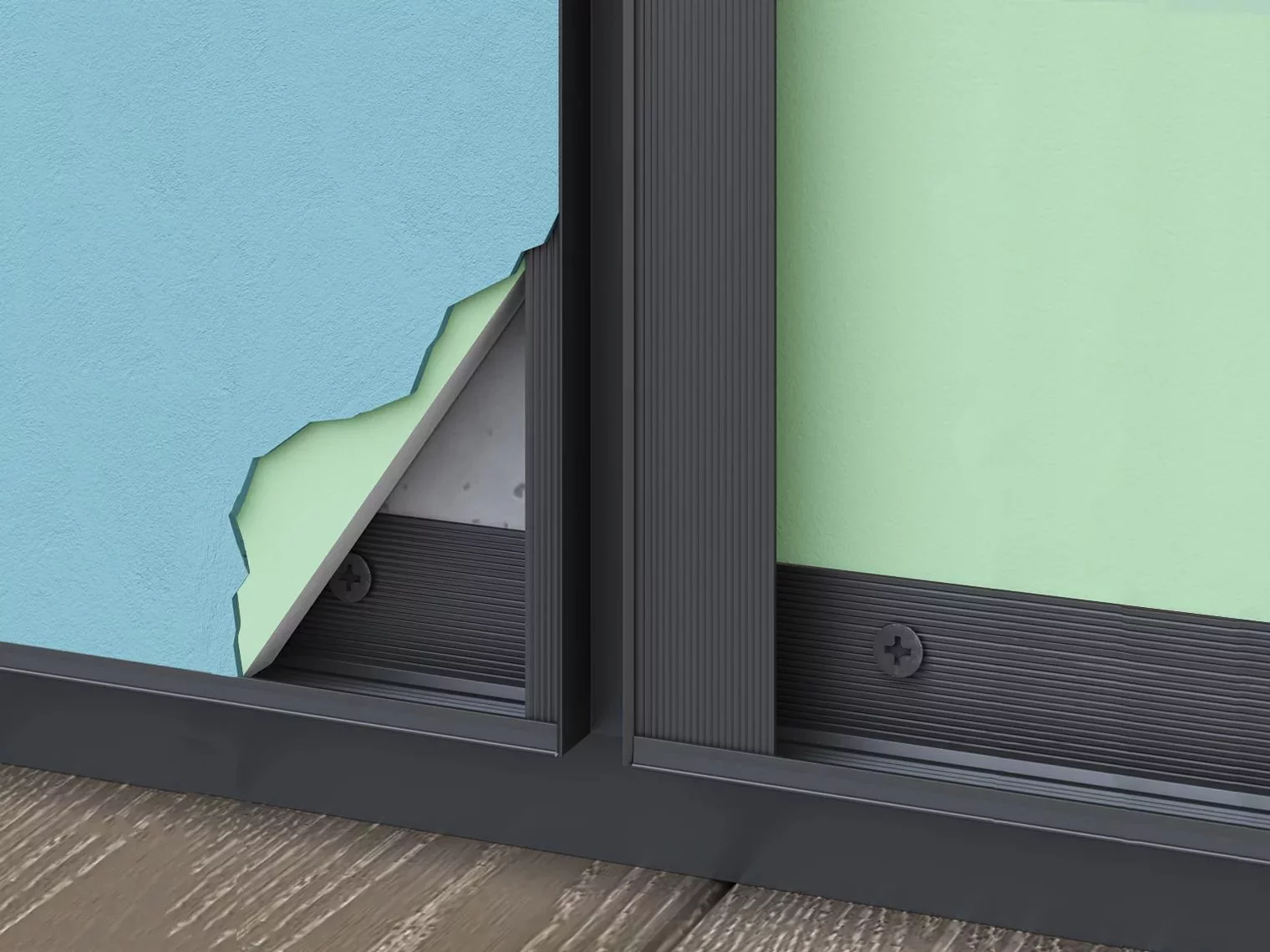 Профиль алюминиевый теневой Laconistiq Classic Черный муар RAL 9005 21-31-300 3000×37×10,7