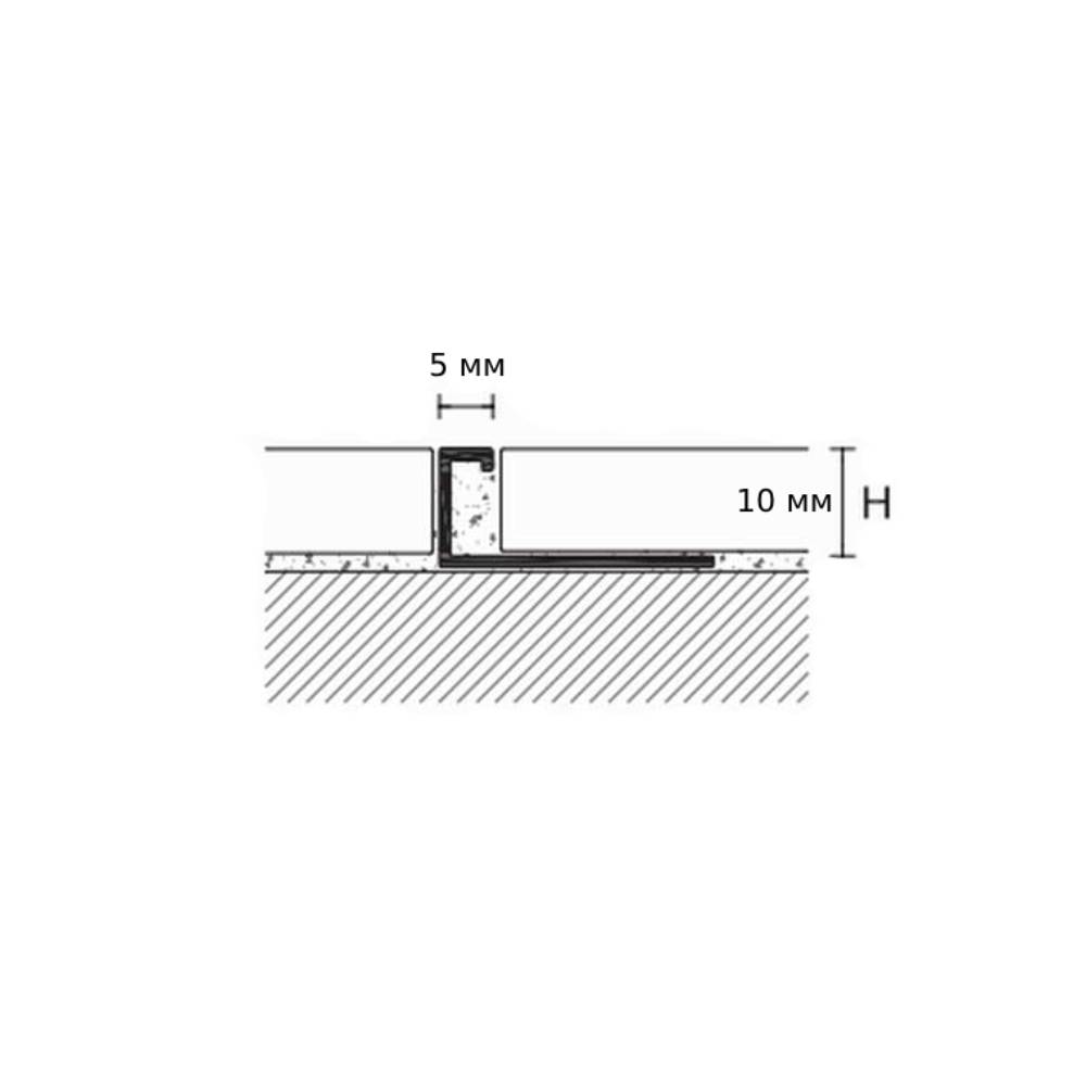 Порожек из латуни Г-образный Profilpas Prodecor DJN 10 95692 2700×10×5