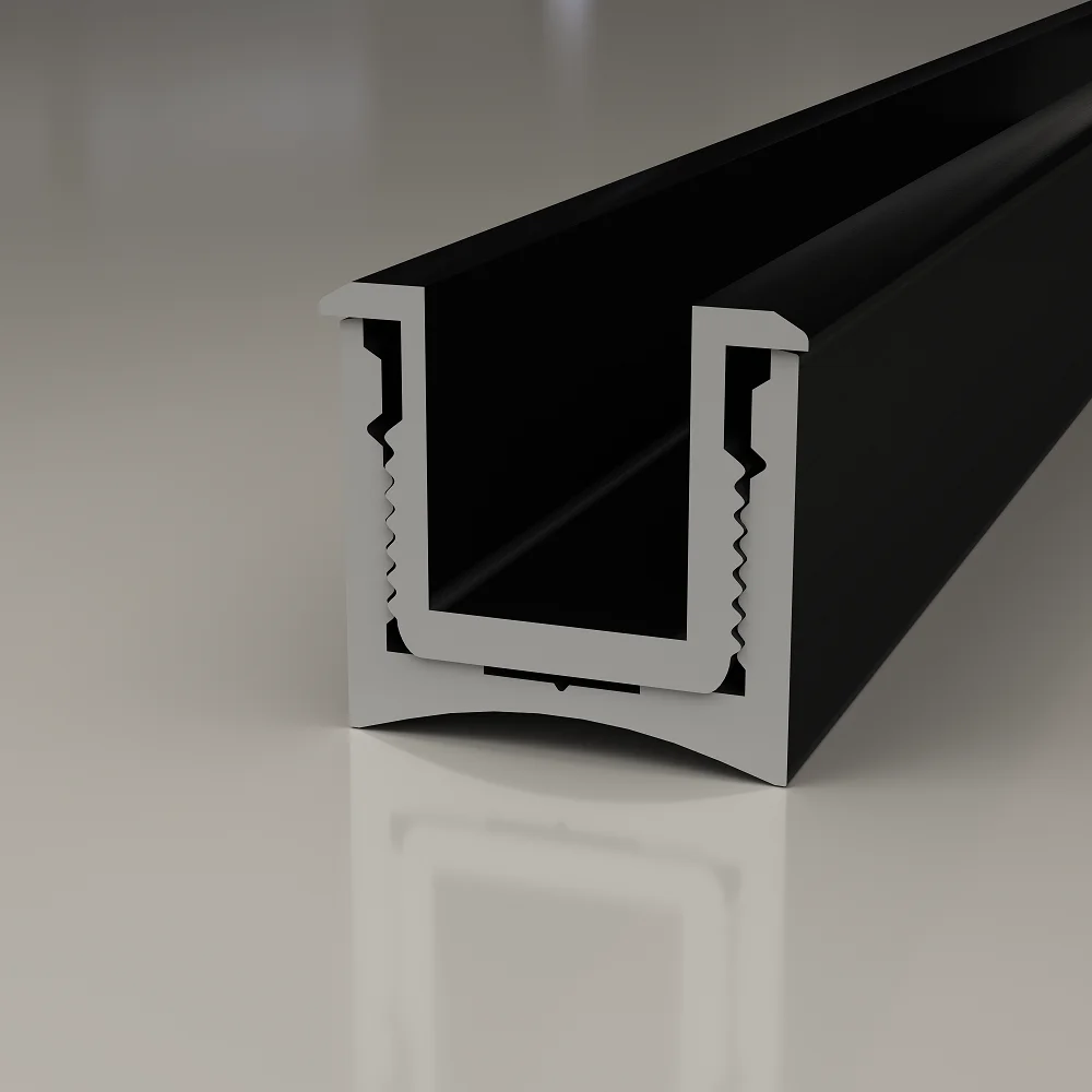 Вставка алюминиевая для теневого профиля Laconistiq Light mini Черная 29/1-11-300 3000×10,5×11,3