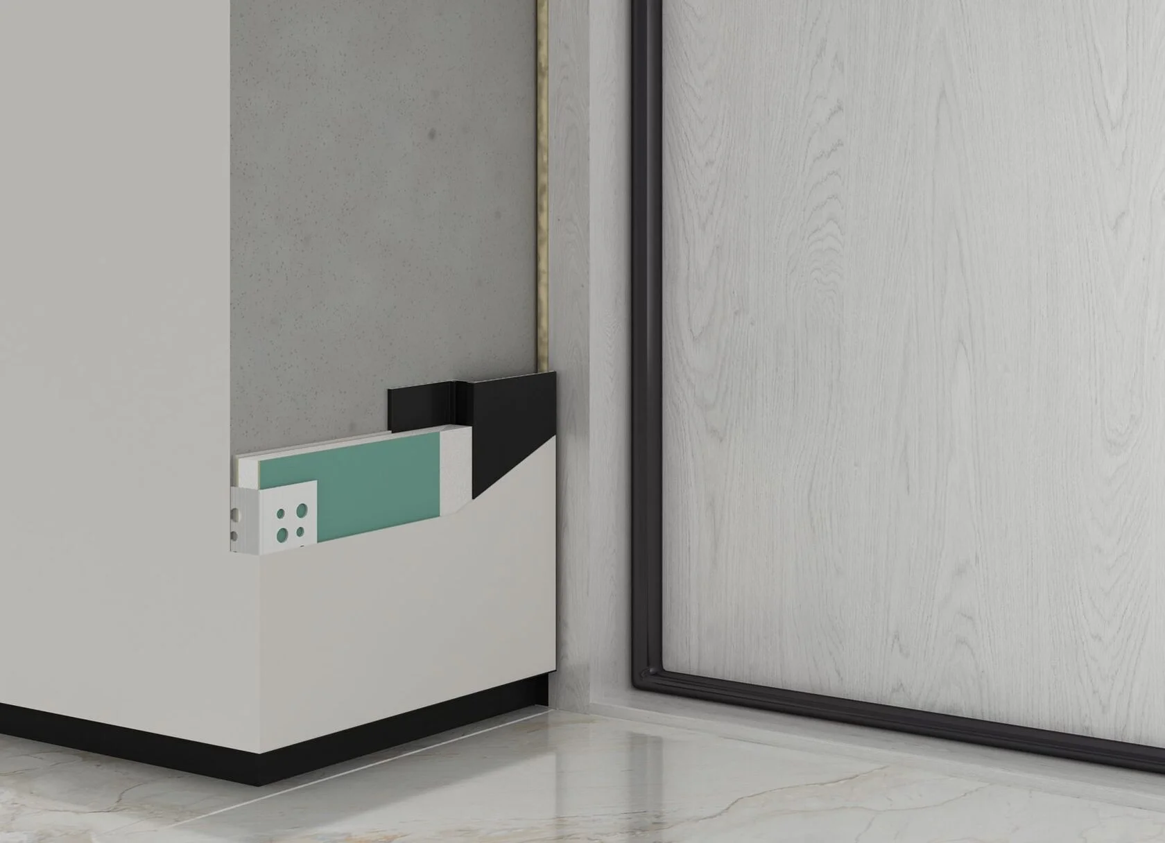 Профиль алюминиевый теневой Laconistiq Micro 24-100-100 без покрытия 1000×96,5×15,7