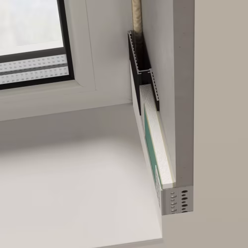 Профиль алюминиевый теневой Laconistiq Micro Белый муар RAL 9016 24-32-100 1000×96,5×15,7