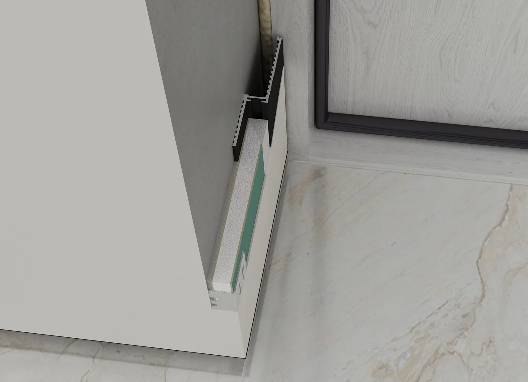 Профиль алюминиевый теневой Laconistiq Micro 24-100-100 без покрытия 1000×96,5×15,7