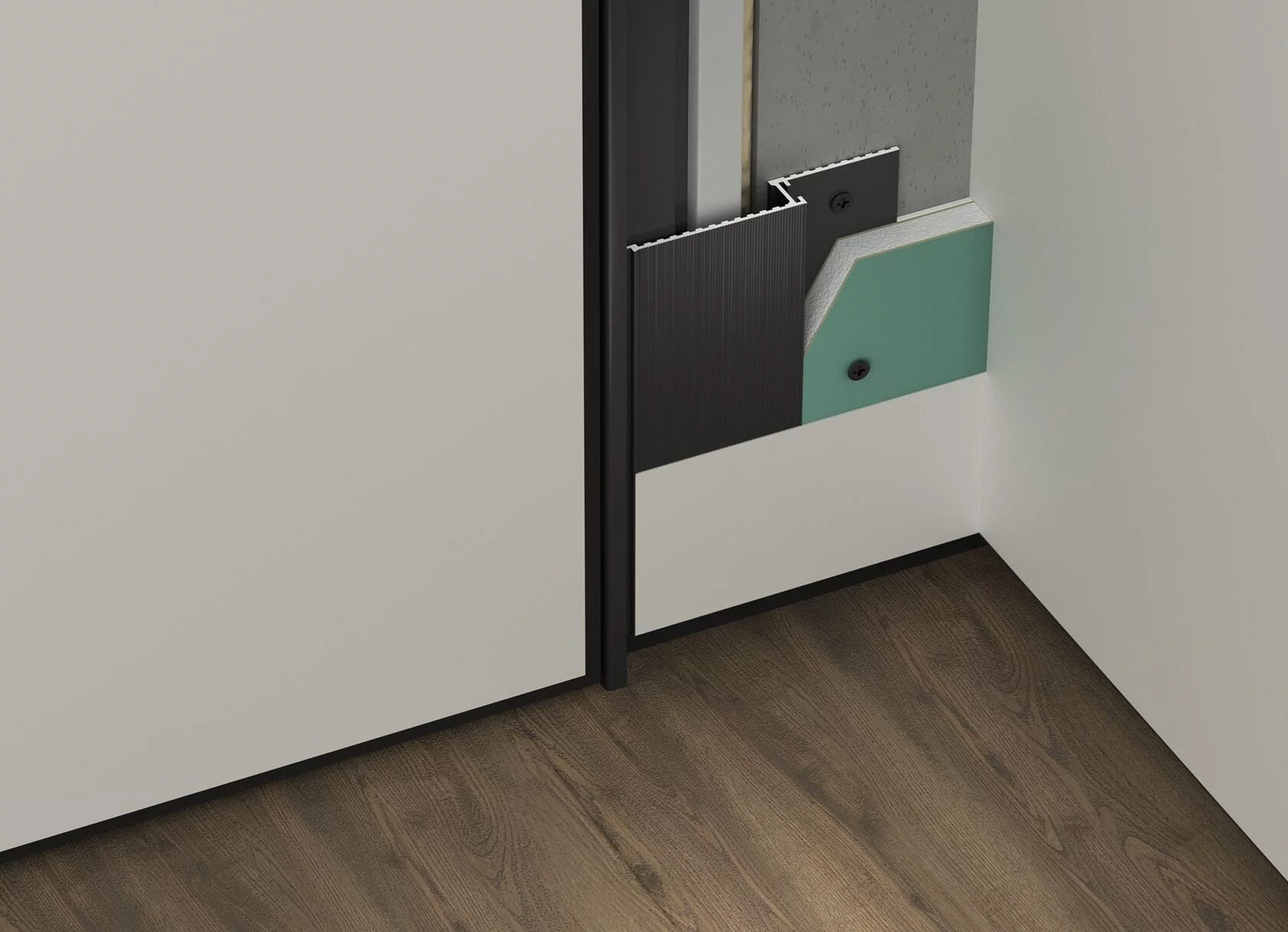 Профиль алюминиевый теневой Laconistiq Micro 24-100-100 без покрытия 1000×96,5×15,7