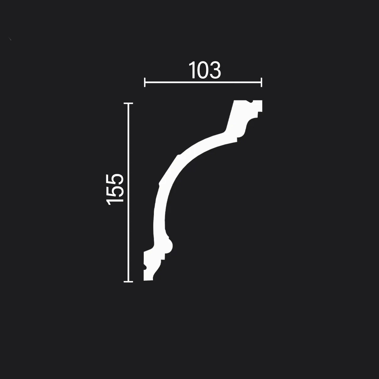 Потолочный плинтус под покраску Decor-Dizayn Estet DD521 2000×103×155