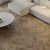 Кварцвиниловый SPC ламинат Home Expert Parquet Дуб Волшебный лес 33-2185-12 / 33-3008 венгерская елка 615×123×3,5 фото в интерьере