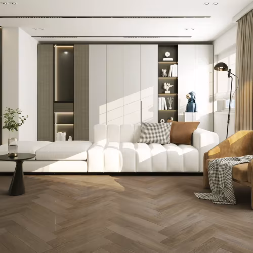 Кварцвиниловый SPC ламинат Home Expert Parquet Дуб Ливингстон 33-3009 венгерская елка 615×123×3,5
