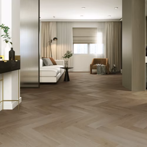 Кварцвиниловый SPC ламинат Home Expert Parquet Дуб Ливингстон 33-3009 венгерская елка 615×123×3,5