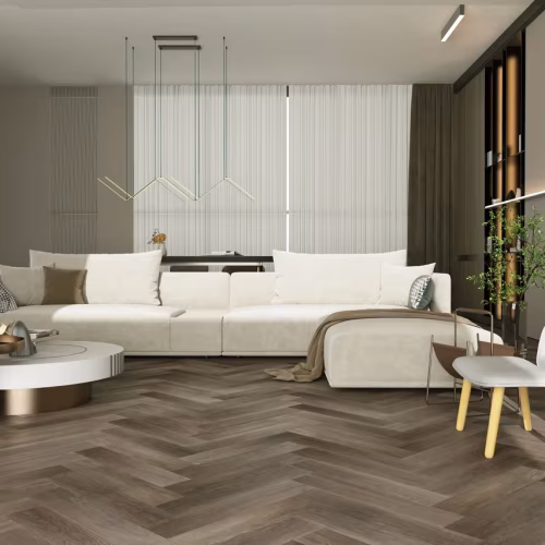 Кварцвиниловый SPC ламинат Home Expert Parquet Дуб Шоколадный 33-3011 венгерская елка 615×123×3,5
