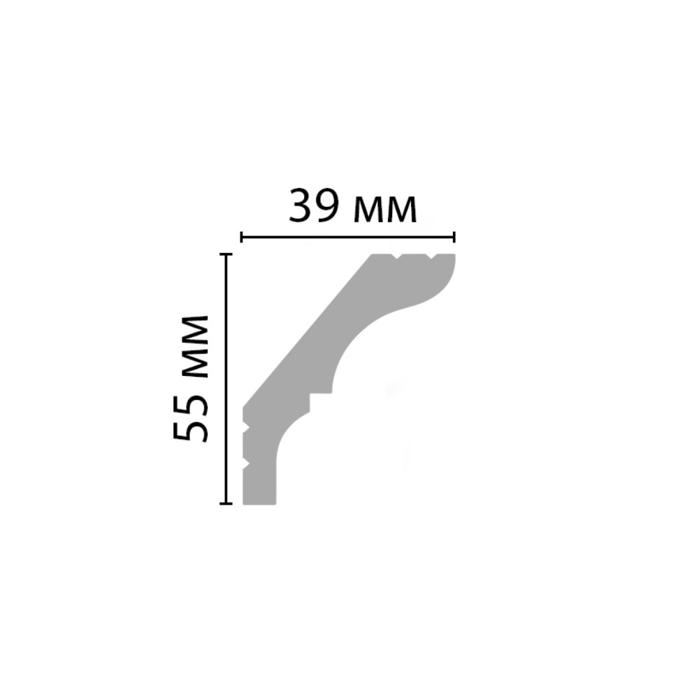 Потолочный плинтус под покраску Decomaster Дюропрофиль D112ДМ 2000×39×55