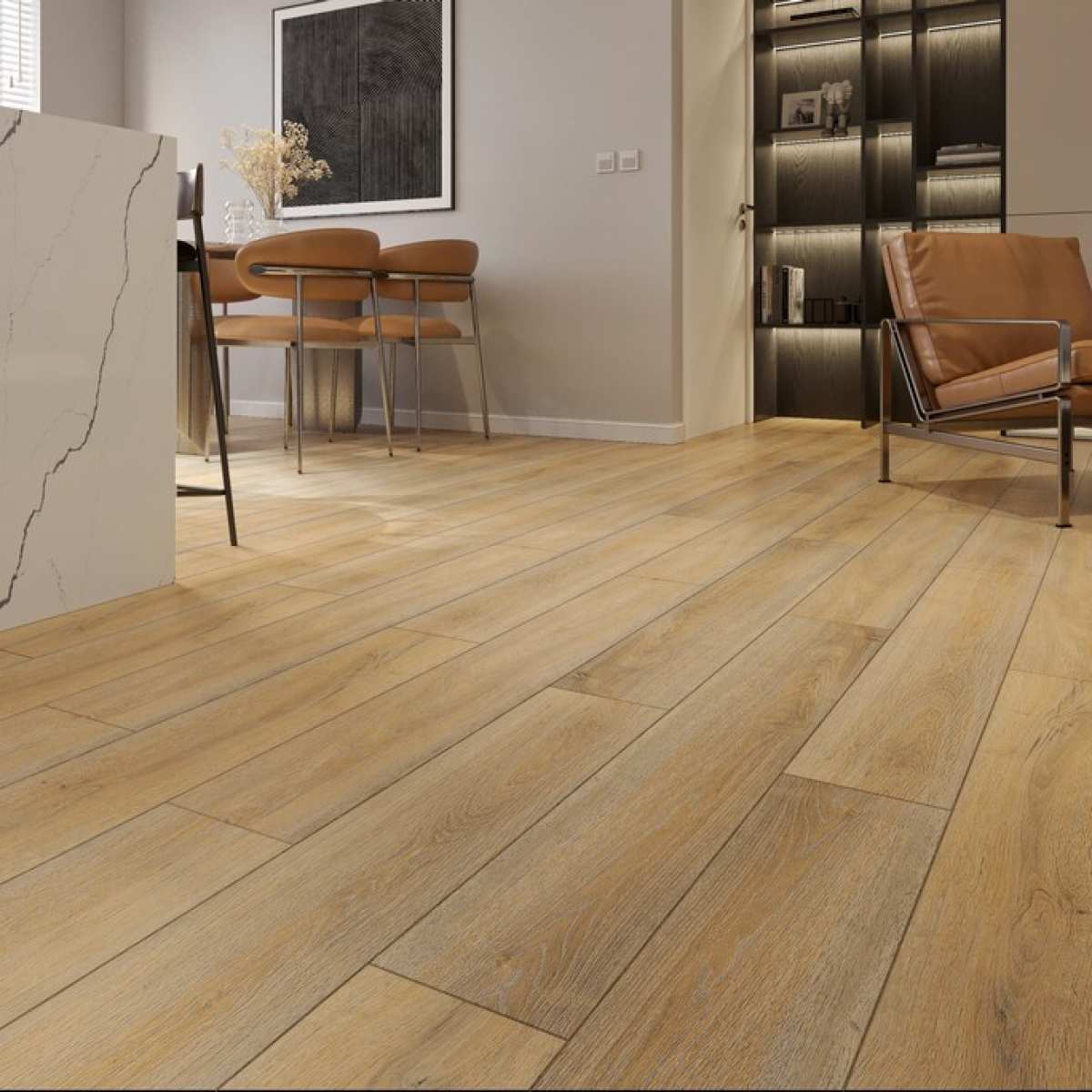 Кварцвиниловый SPC ламинат Evofloor Home Oak Mountain Дуб Горный L-20314 1220×183×4 фото в интерьере