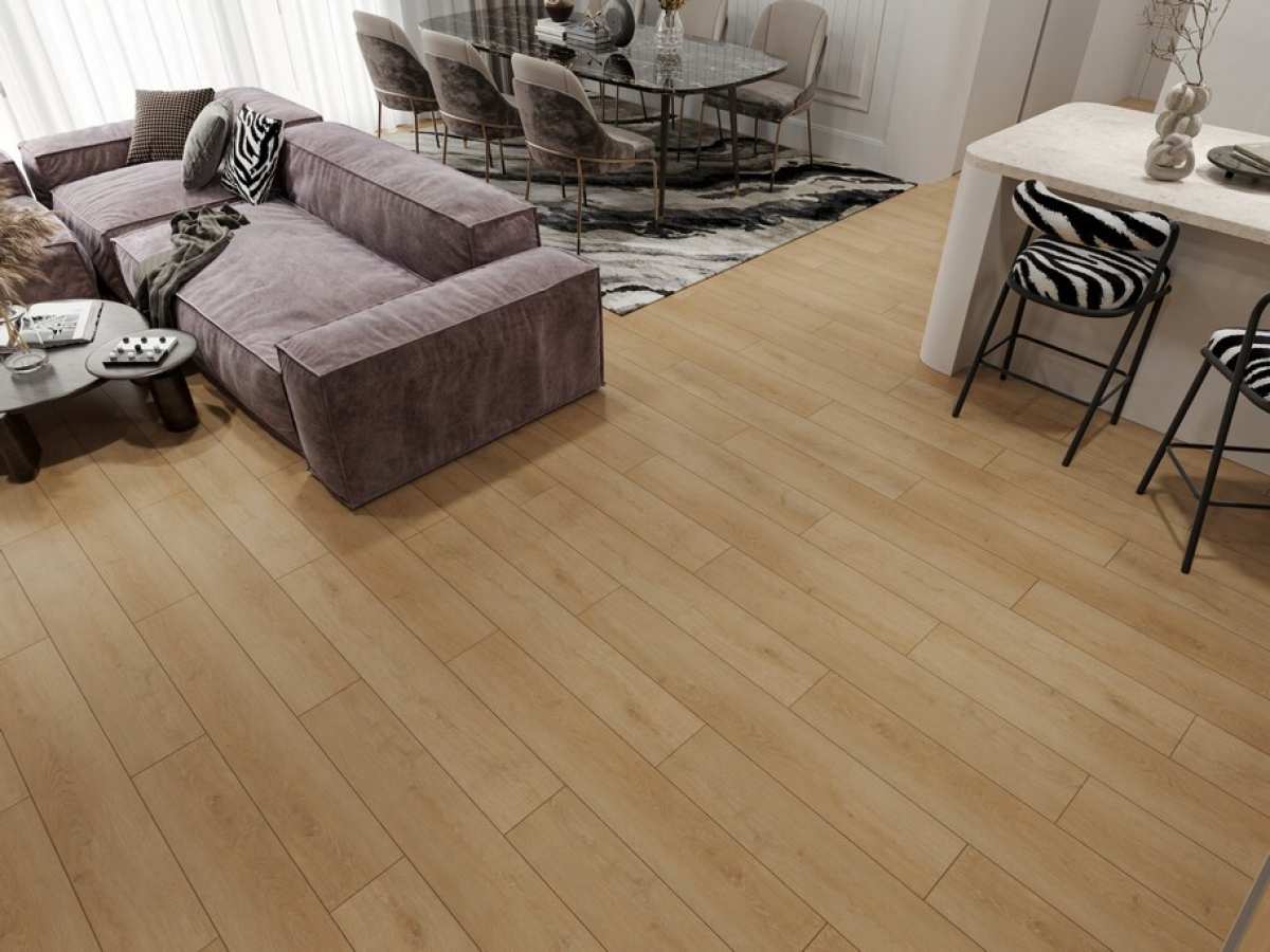 Кварцвиниловый SPC ламинат Evofloor Home Oak Mountain Дуб Горный L-20314 1220×183×4 фото в интерьере