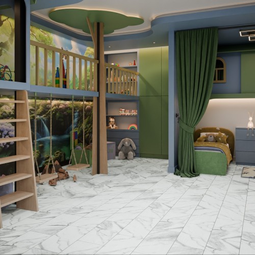 Кварцвиниловый SPC ламинат Damy Floor Ascent Strong Эверест Everest 124-1-ST 610×305×5 фото в интерьере