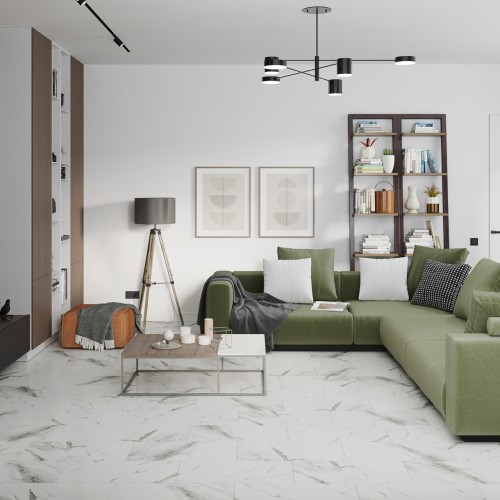 Кварцвиниловый SPC ламинат Damy Floor Ascent Strong Эверест Everest 124-1-ST 610×305×5 фото в интерьере