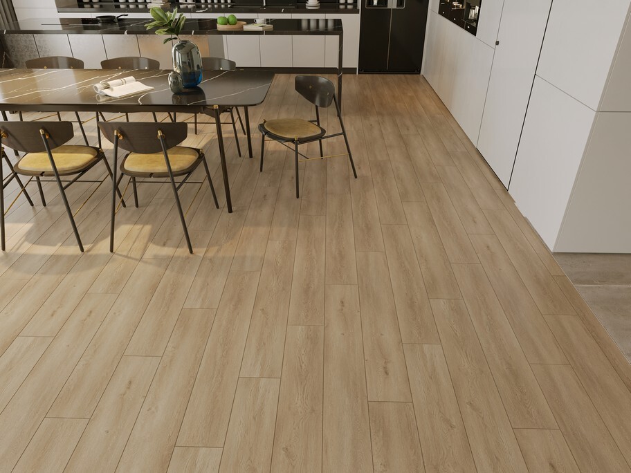 Кварцвиниловый SPC ламинат Evofloor Home Oak Antique Дуб Антик L-20092 1220×183×4 фото в интерьере