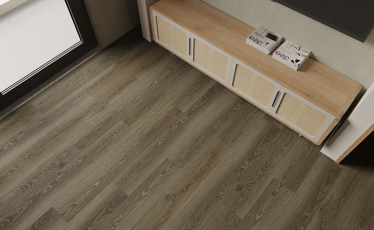 Кварцвиниловая плитка Art East замковая Art Tile Click Ясень Тревизо 45-10-ATC 1220×180×4 фото в интерьере