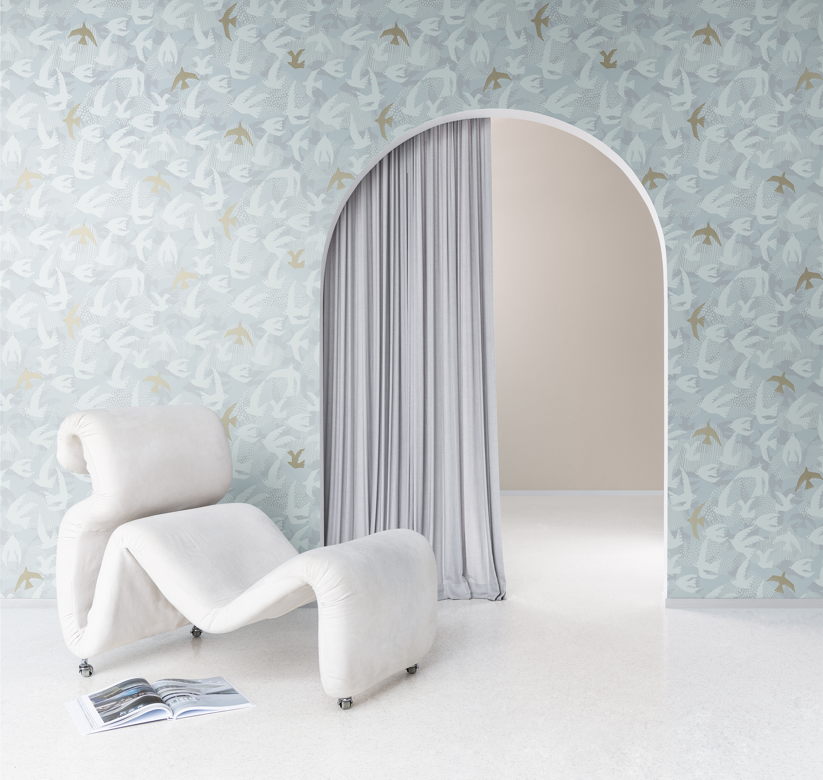 Обои Luna Сага о Птицах Lun4 006 10,05×1 фото в интерьере