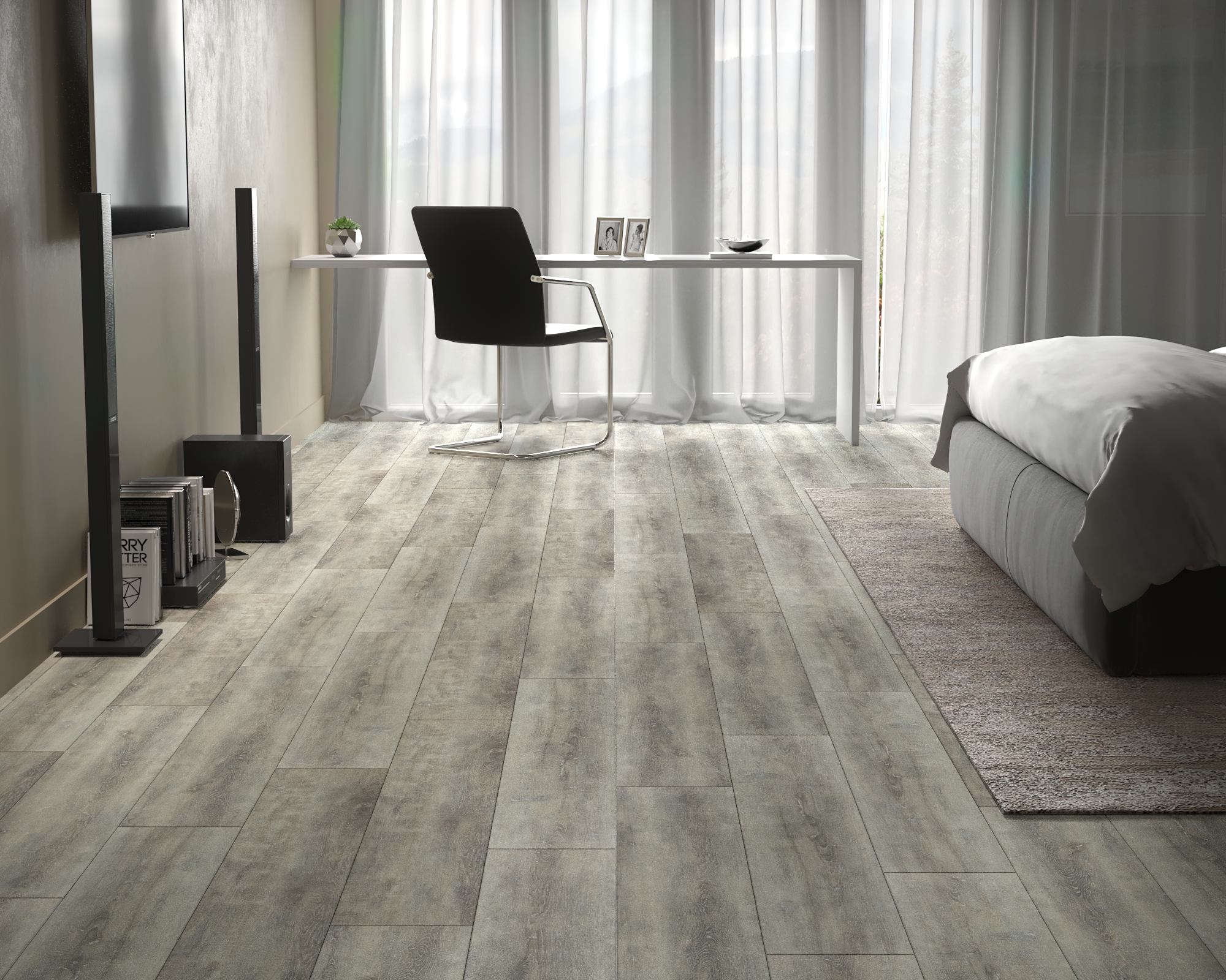 Кварцвиниловый SPC ламинат Art East Art Stone Дуб Дижон 101-ASP 1220×183×6 фото в интерьере