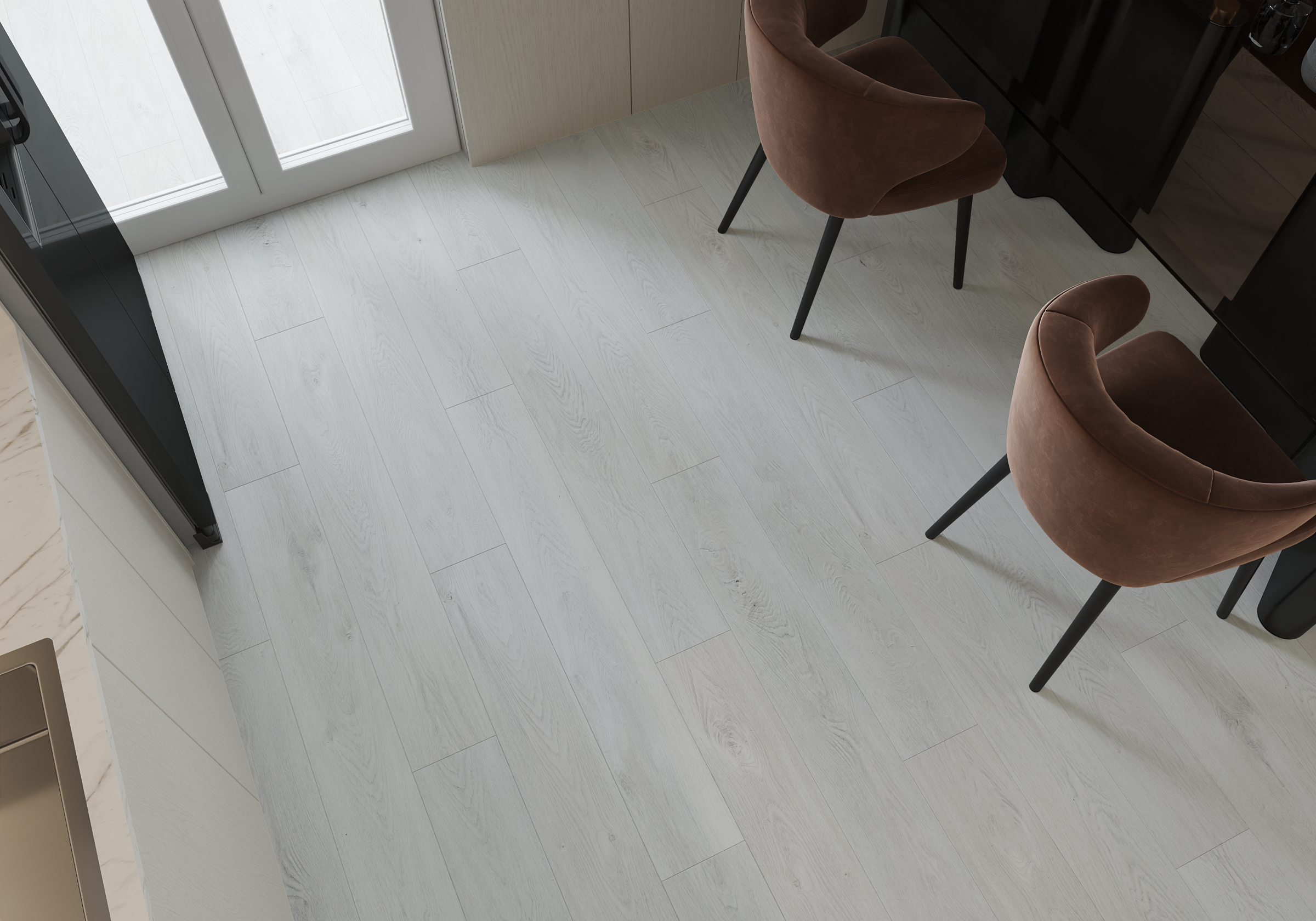 Кварцвиниловый SPC ламинат Art East Art Stone Дуб Эдинбург 102-ASP 1220×181×6 фото в интерьере