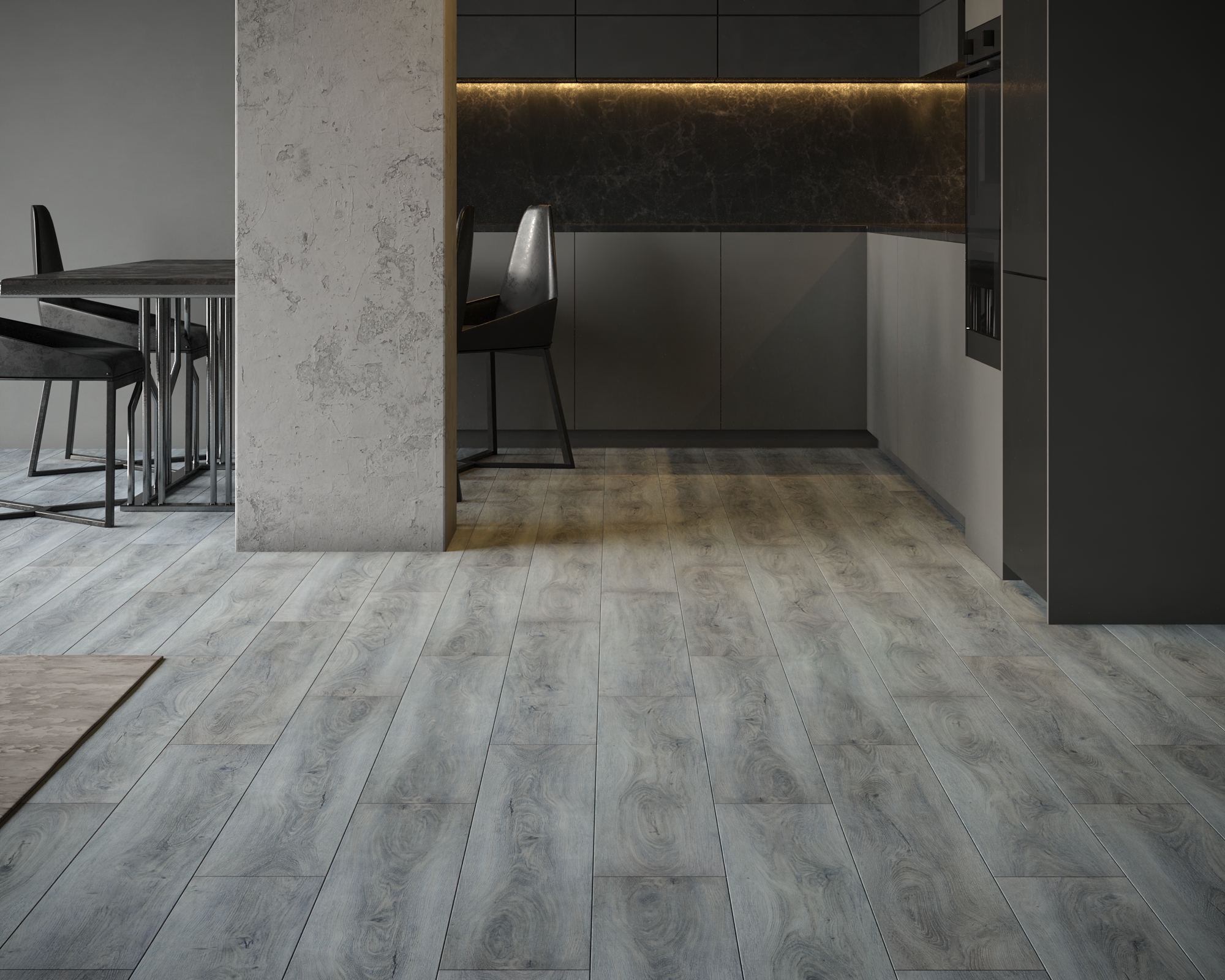 Кварцвиниловый SPC ламинат Art East Art Stone Ясень Парис 114-ASP 1220×183×6 фото в интерьере