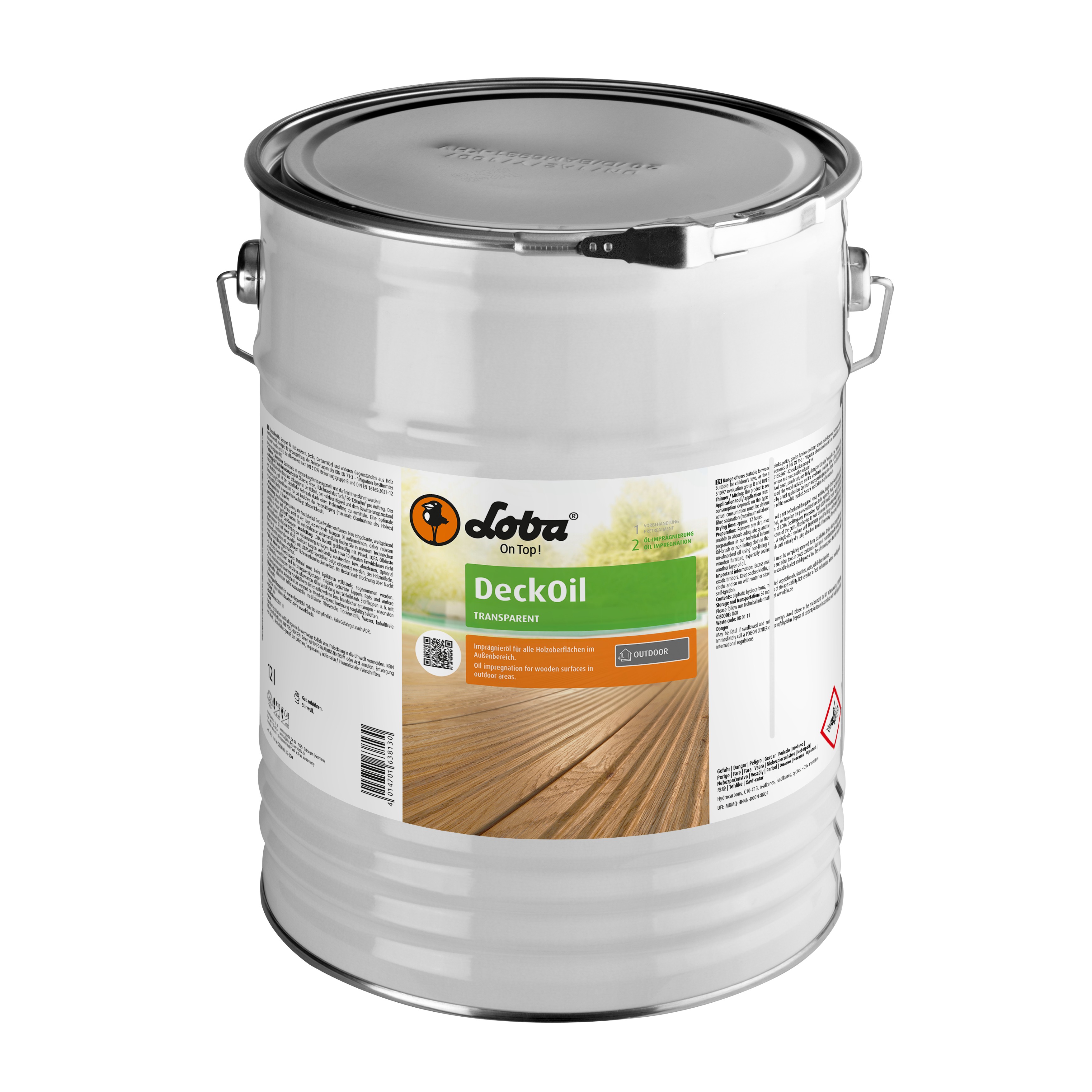 Масло для террас Loba Deck Oil 10616 Бесцветное матовое 12 л