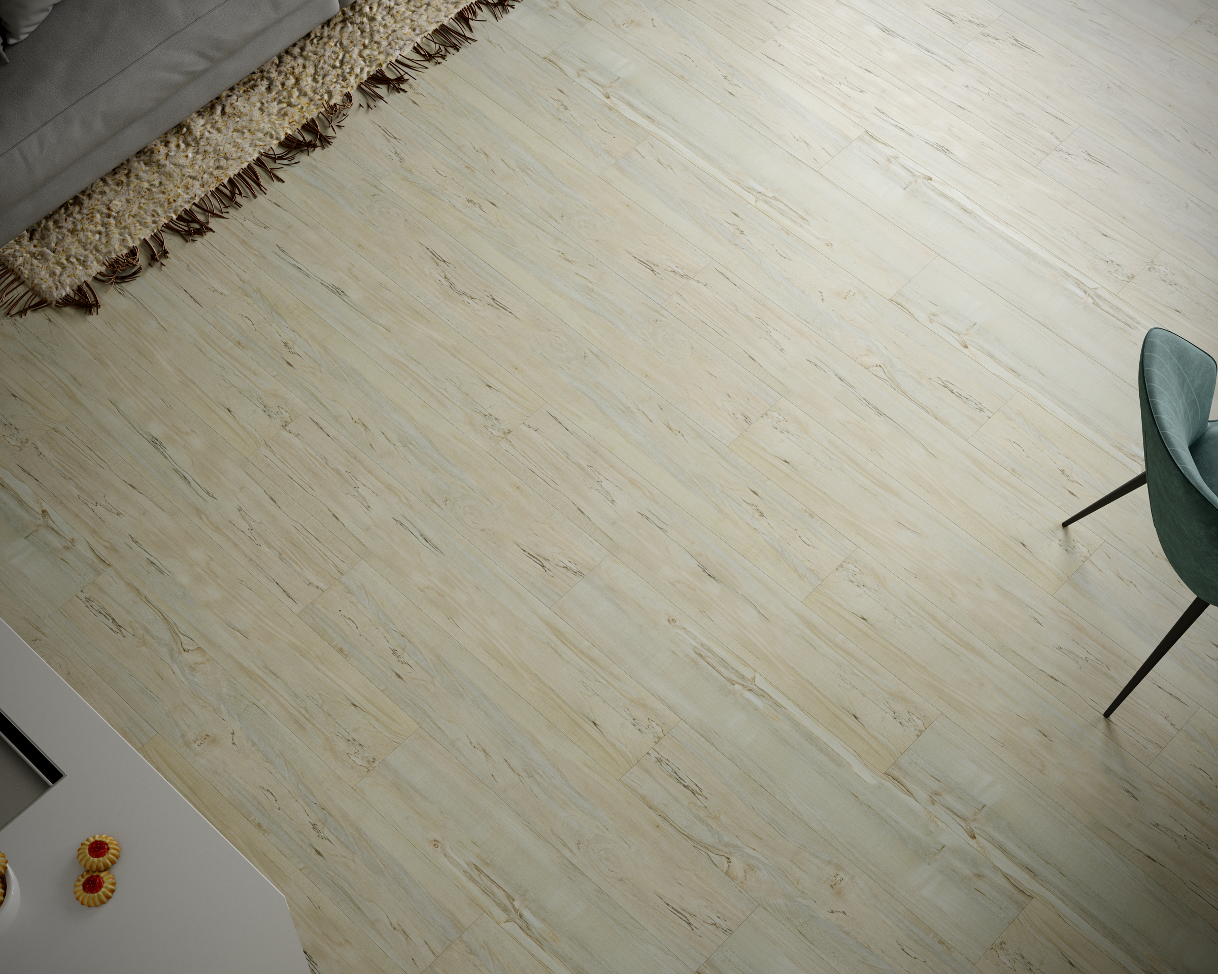 Кварцвиниловый SPC ламинат Art East Art Stone Optima Акация Лазурная APT 35-11 900×150×3,5 фото в интерьере