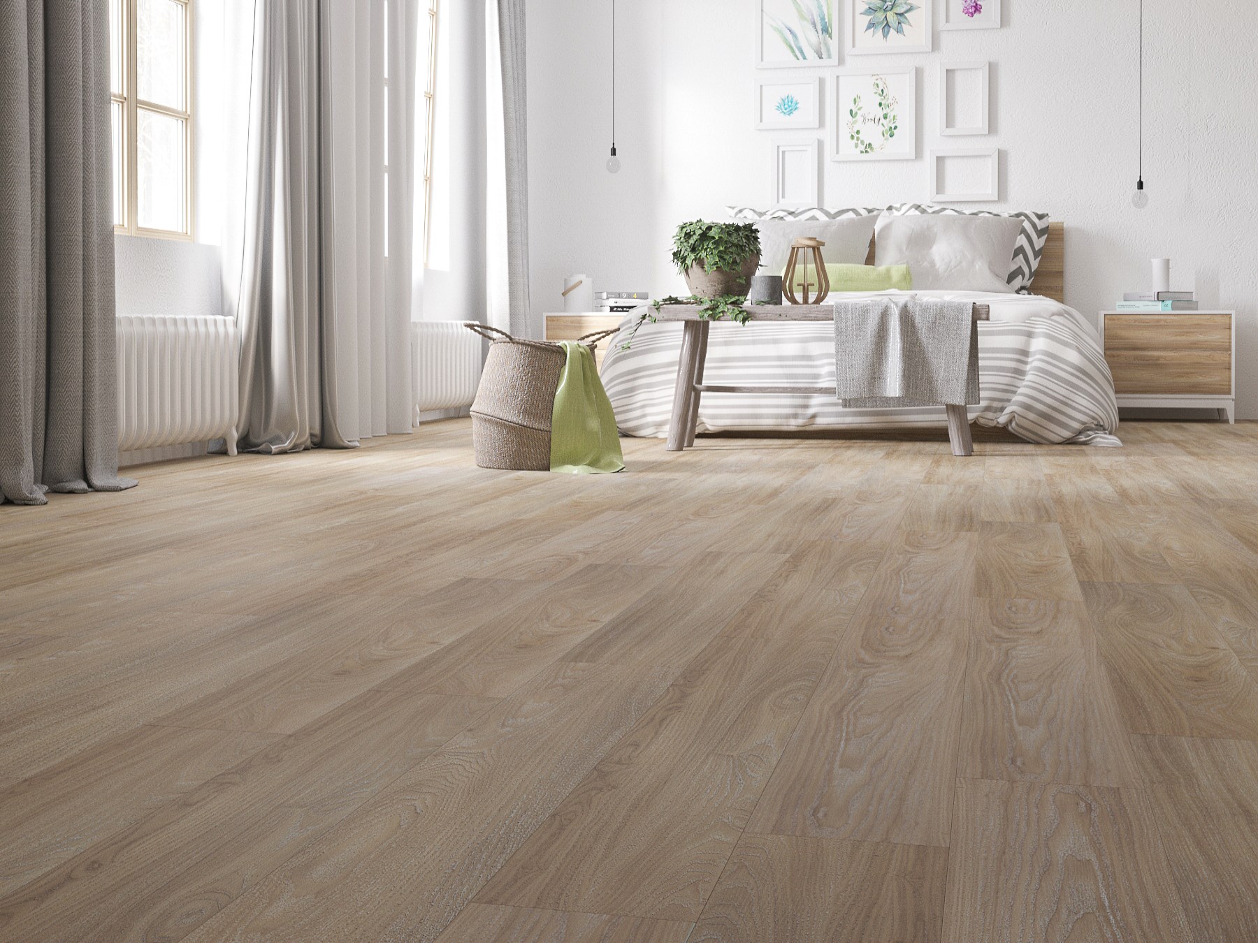 Кварцвиниловый SPC ламинат Art East Art Stone Optima Дуб Осенний APT 35-5 900×150×3,5 фото в интерьере