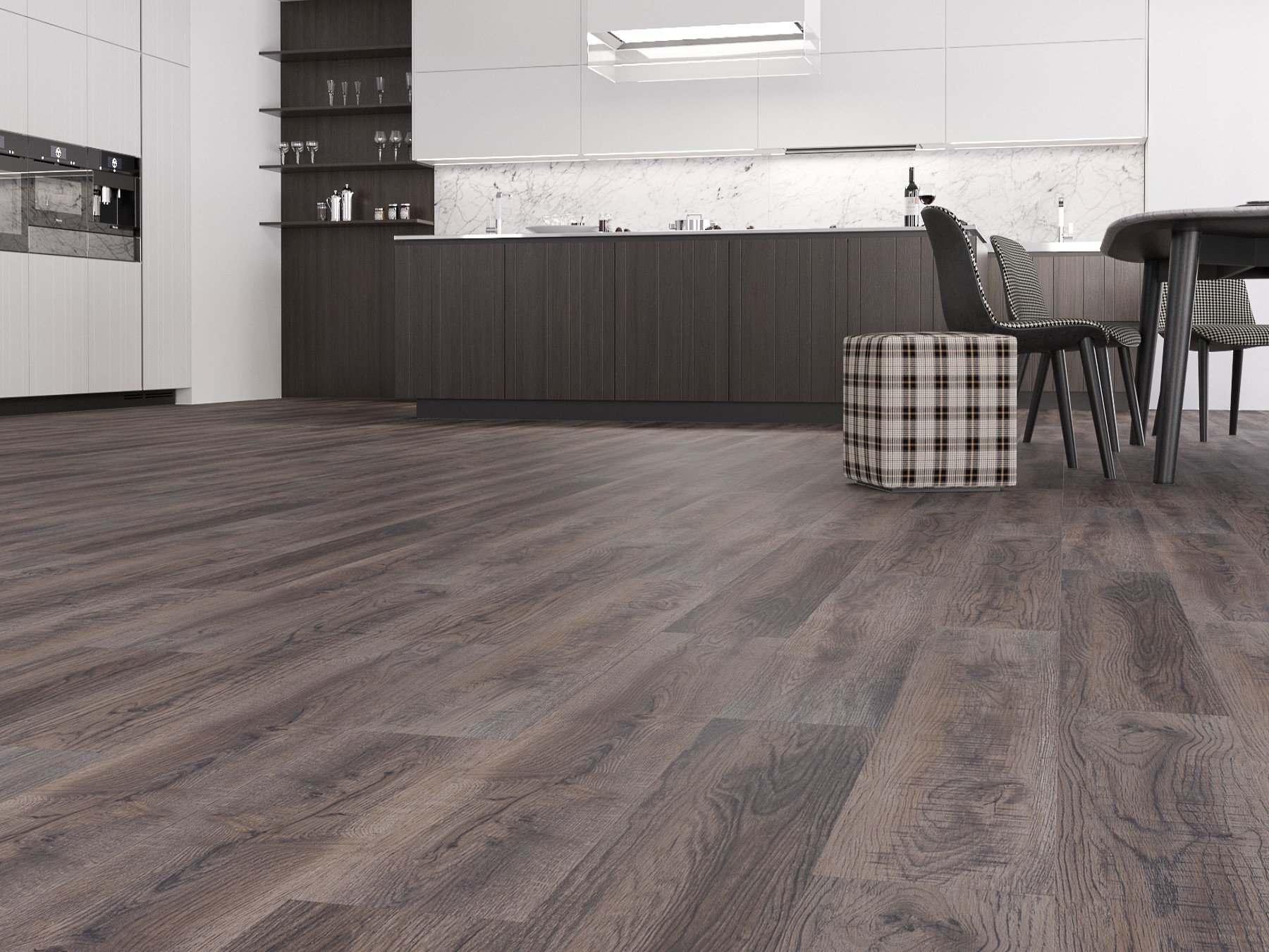 Кварцвиниловый SPC ламинат Art East Art Stone Optima Дуб Рустик APT 35-7 900×150×3,5 фото в интерьере