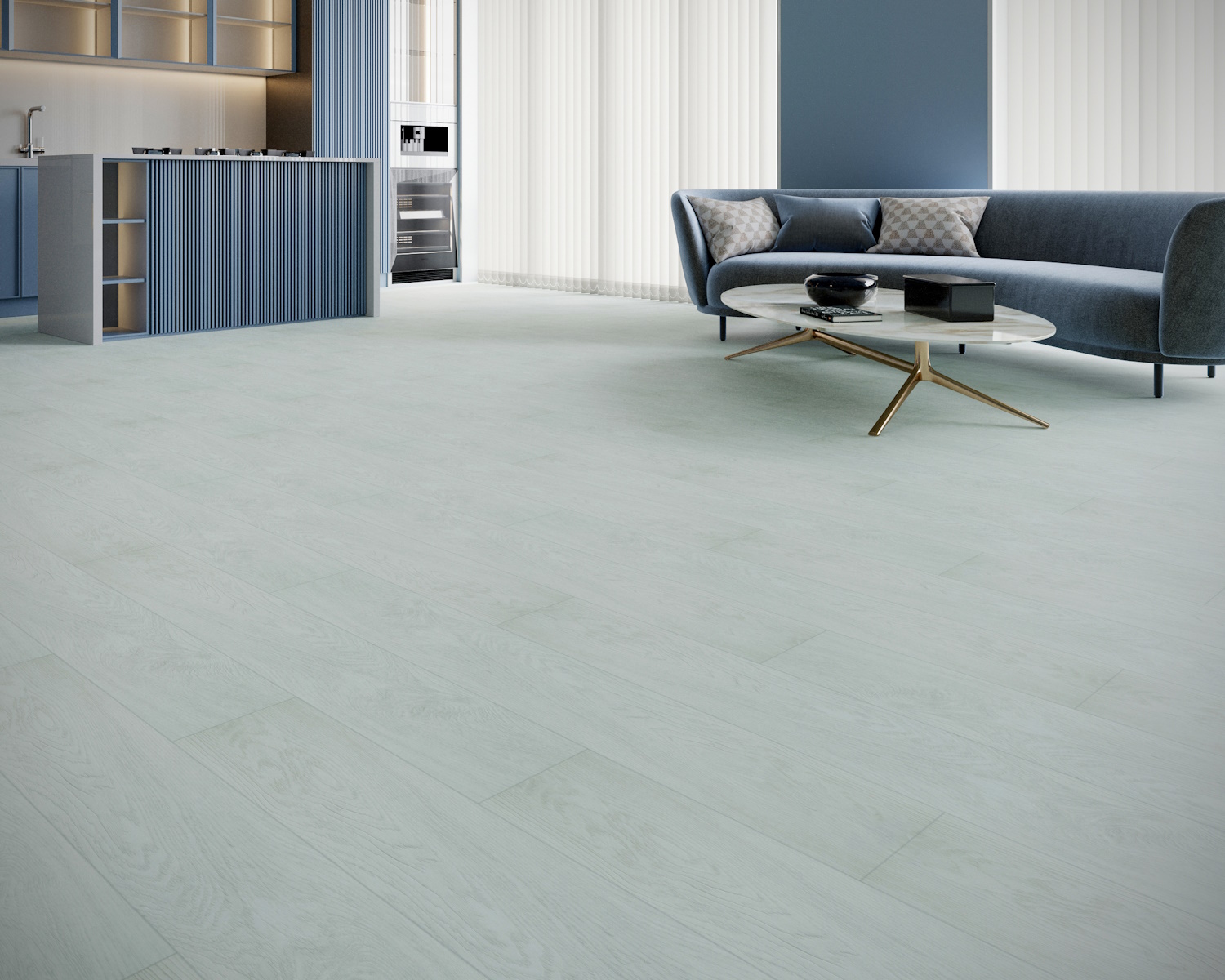 Кварцвиниловый SPC ламинат Art East Art Stone Force Дуб Дионис ASF 50-01 1220×184×5 фото в интерьере