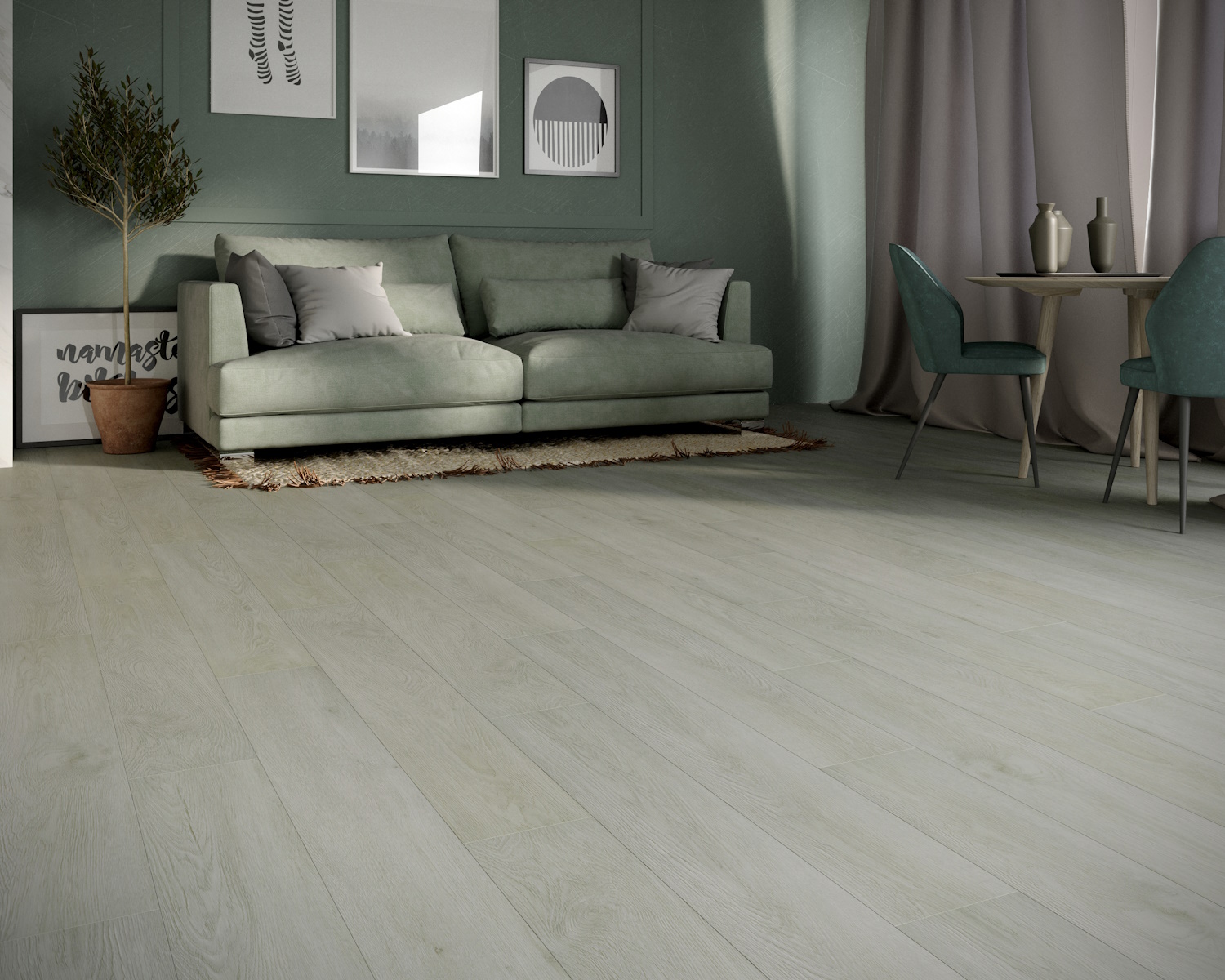 Кварцвиниловый SPC ламинат Art East Art Stone Force Дуб Ювента ASF 50-02 1220×184×5 фото в интерьере