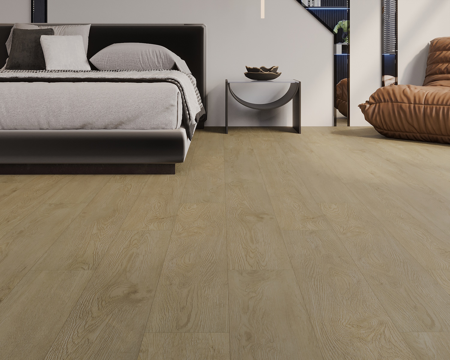 Кварцвиниловый SPC ламинат Art East Art Stone Force Дуб Эос ASF 50-05 1220×184×5 фото в интерьере