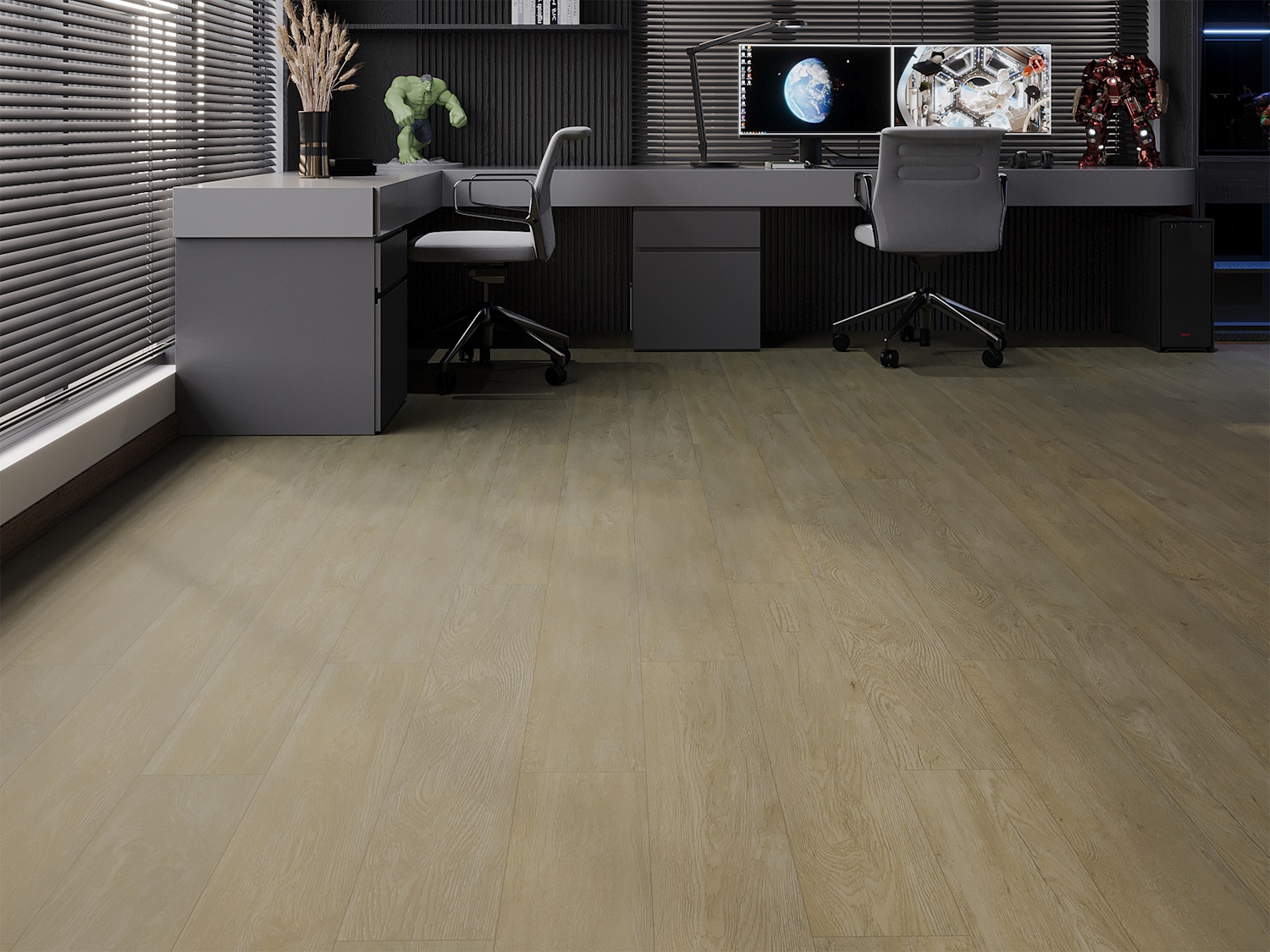 Кварцвиниловый SPC ламинат Art East Art Stone Force Дуб Авентин ASF 50-06 1220×184×5 фото в интерьере