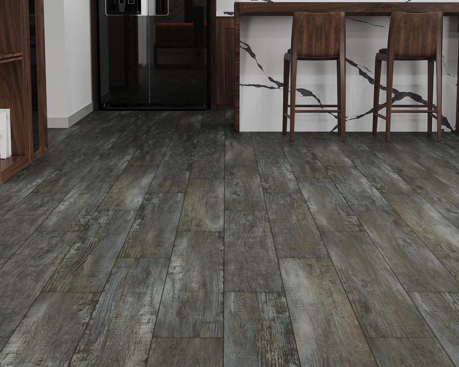 Кварцвиниловый SPC ламинат Art East Artek Дуб Карельский 10-ART 1200×182×4,5 фото в интерьере