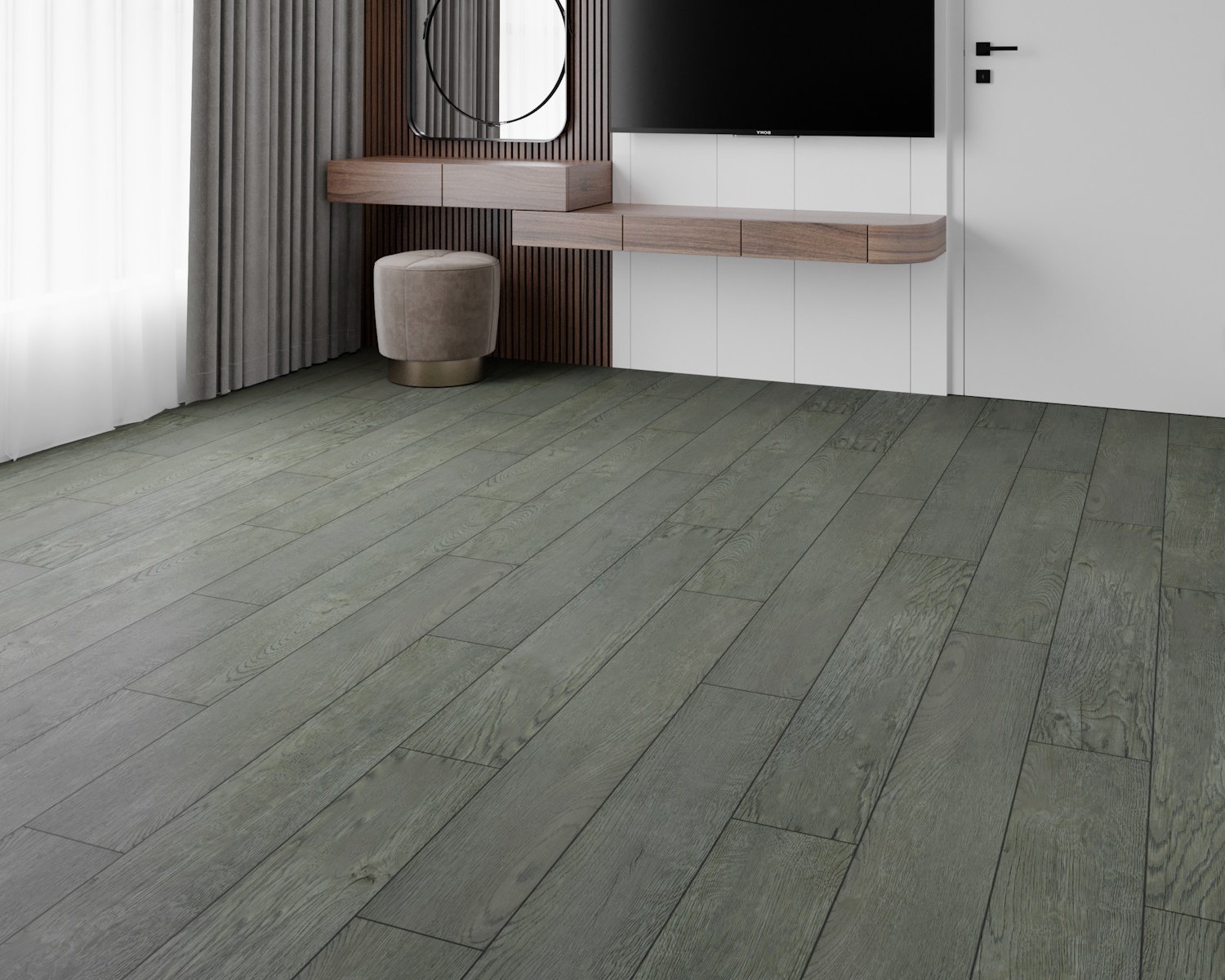 Кварцвиниловый SPC ламинат Art East Artek Дуб Уральский 66-ART 1200×182×4,5 фото в интерьере