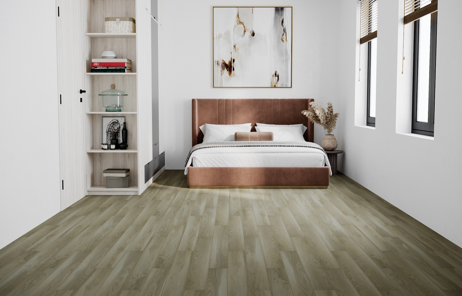 Кварцвиниловая плитка Art East клеевая Art Tile Premium Орех Пьяно 150-2 ATP 1219,2×184,15×2,5 фото в интерьере