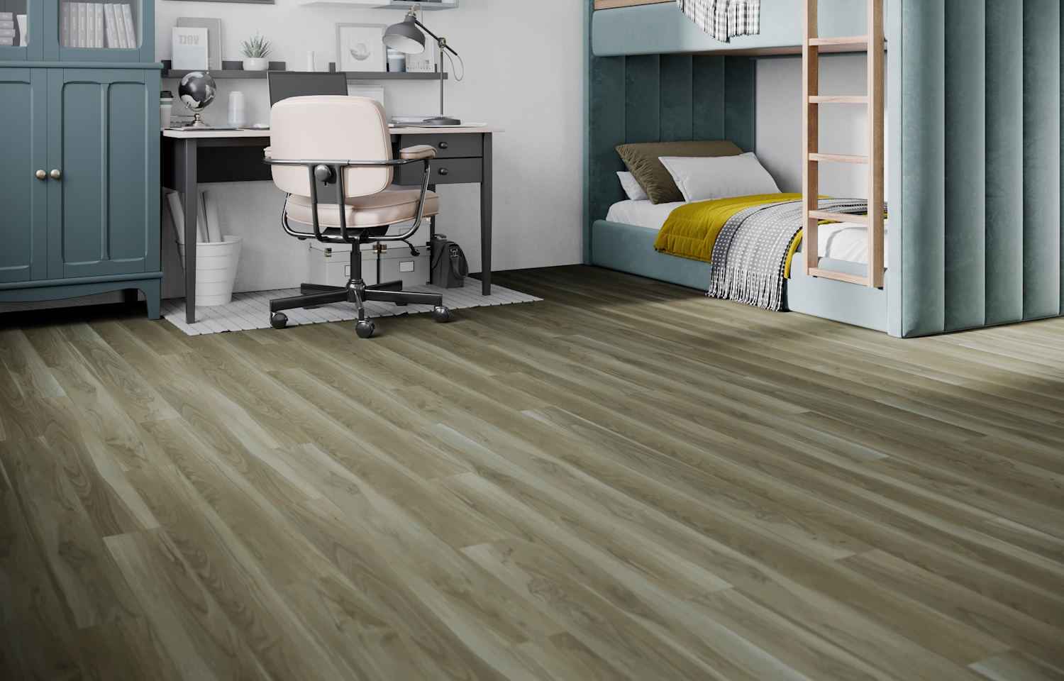 Кварцвиниловая плитка Art East клеевая Art Tile Premium Орех Форте 151-2 ATP 1219,2×184,15×2,5 фото в интерьере