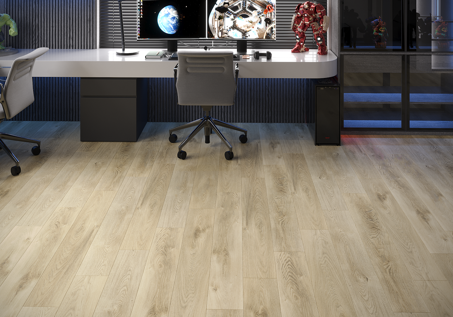 Кварцвиниловая плитка Art East клеевая Art Tile Premium Дуб Монца 153-2 ATP 1219,2×184,15×2,5 фото в интерьере