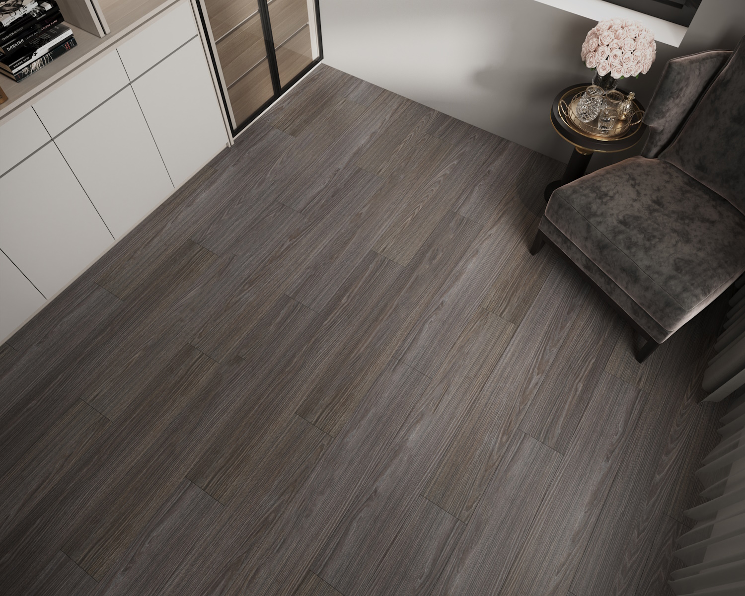 Кварцвиниловый SPC ламинат Art East Art Stone Armor Тик Сирокко ARM 84 1220×196×9 фото в интерьере